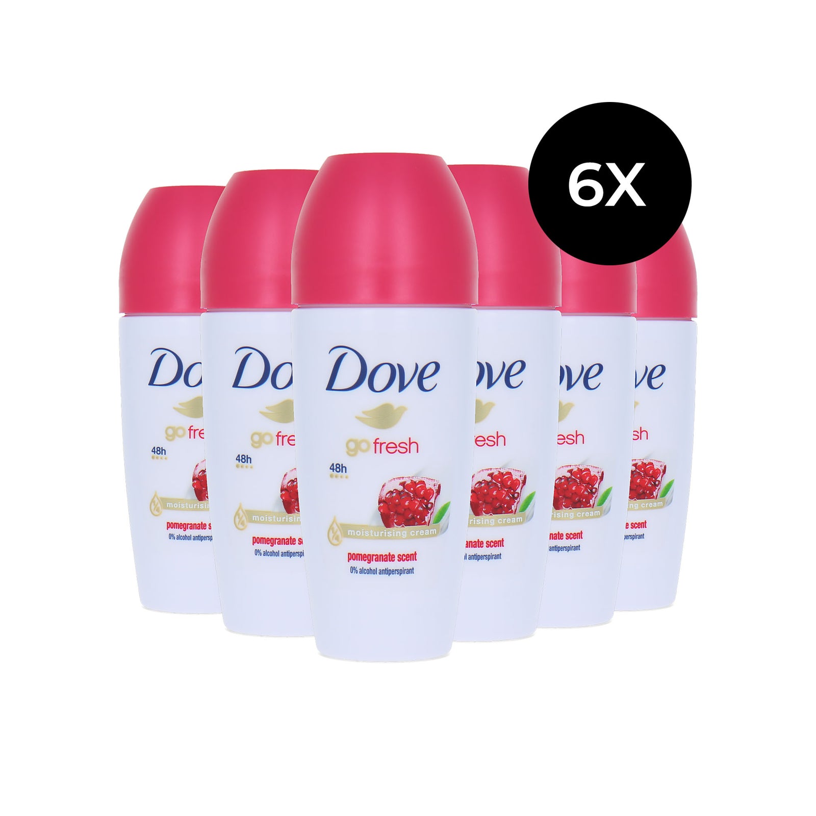 Dove Go Fresh Deo Roller Pomegranate - 6 x 50 ml