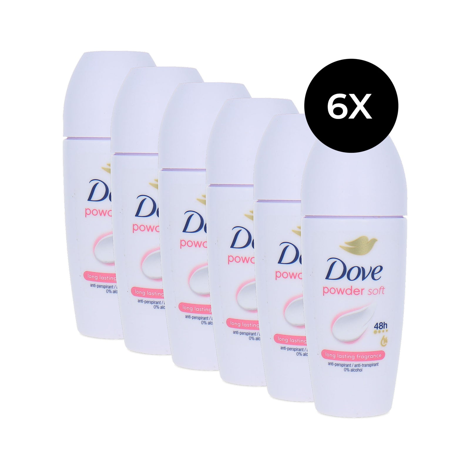 Dove Powder Soft Deo Roller - 6 x 50 ml