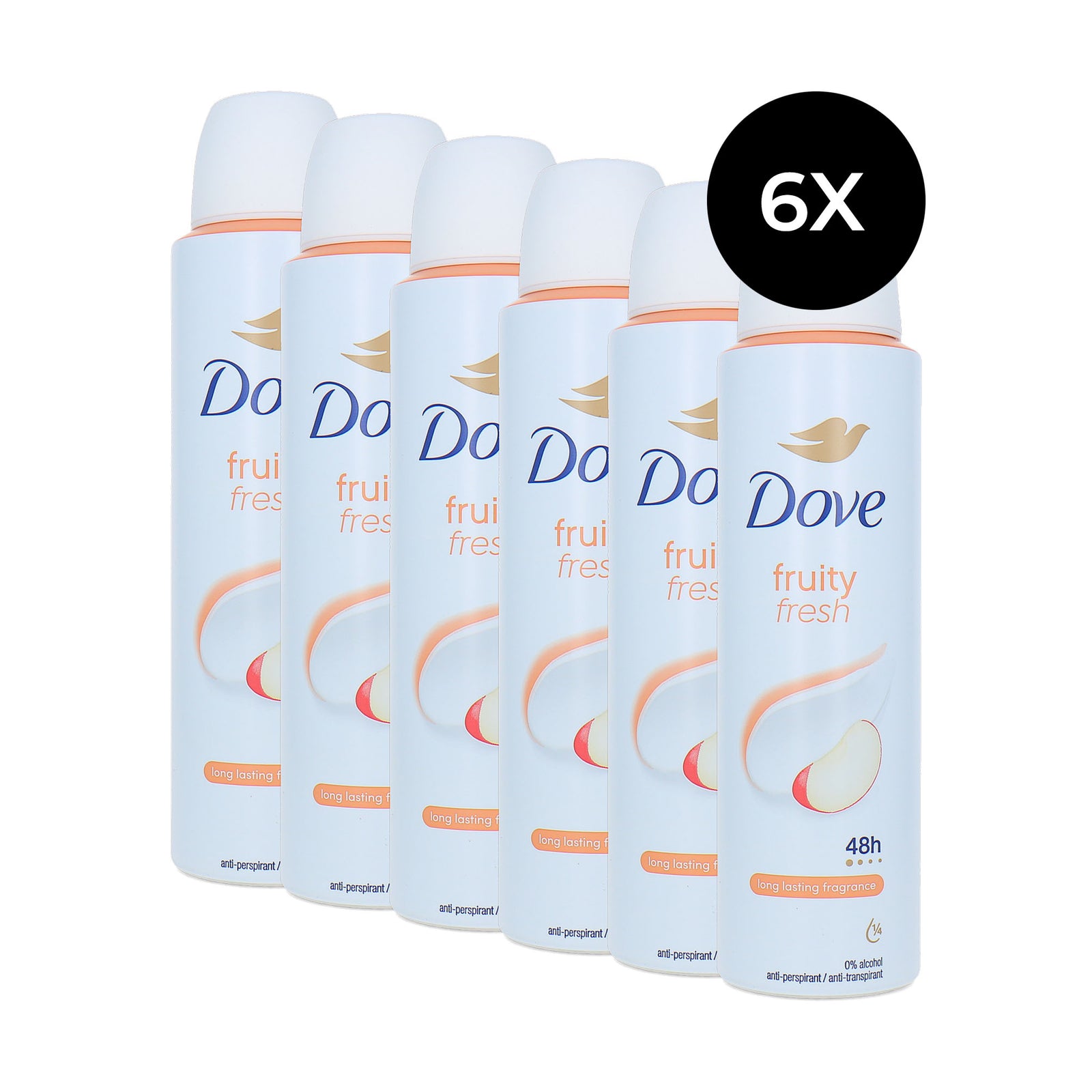 Dove Fruity Fresh Deodorant Spray - 6 x 150 ml