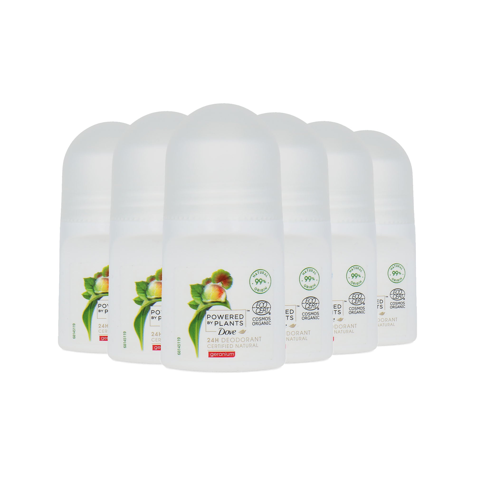 Dove Powered By Plants Deo Roller Geranium - 6 x 50 ml