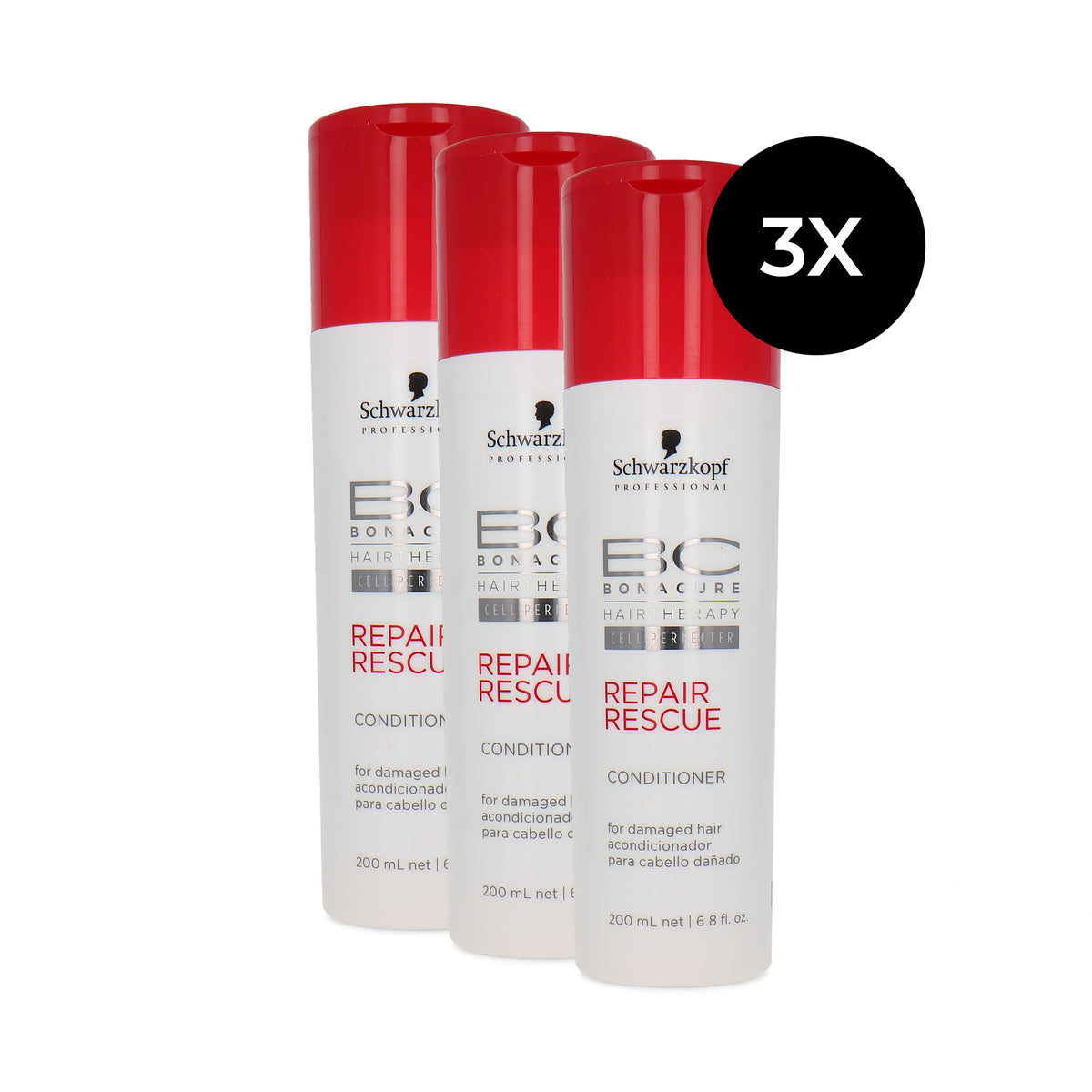 Schwarzkopf Bonacure Hairtherapy Repair Rescue Condtioner - 3 x 200 ml
