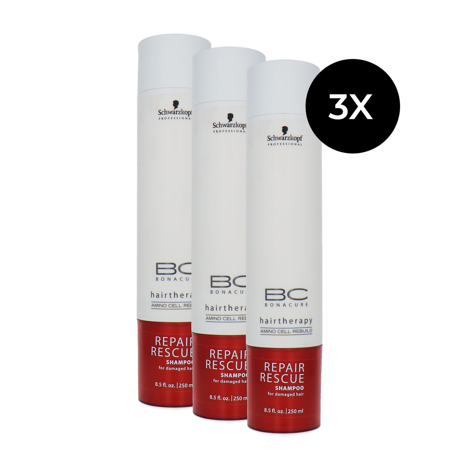 Schwarzkopf Bonacure Hairtherapy Repair Rescue Shampoo - 3 x 250 ml