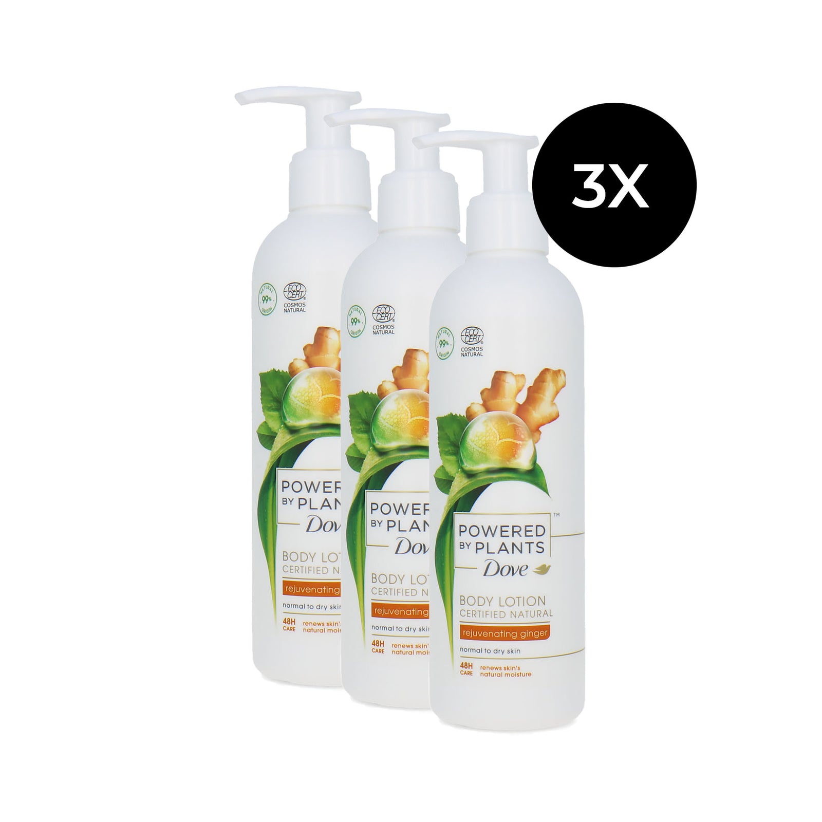 Dove Powered By Plants Body Lotion 250 ml - Rejuvenating Ginger (set van 3)