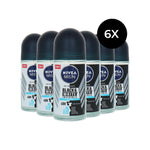 Nivea Men Black & White Invisible Fresh Deo Roller - 6 x 50 ml