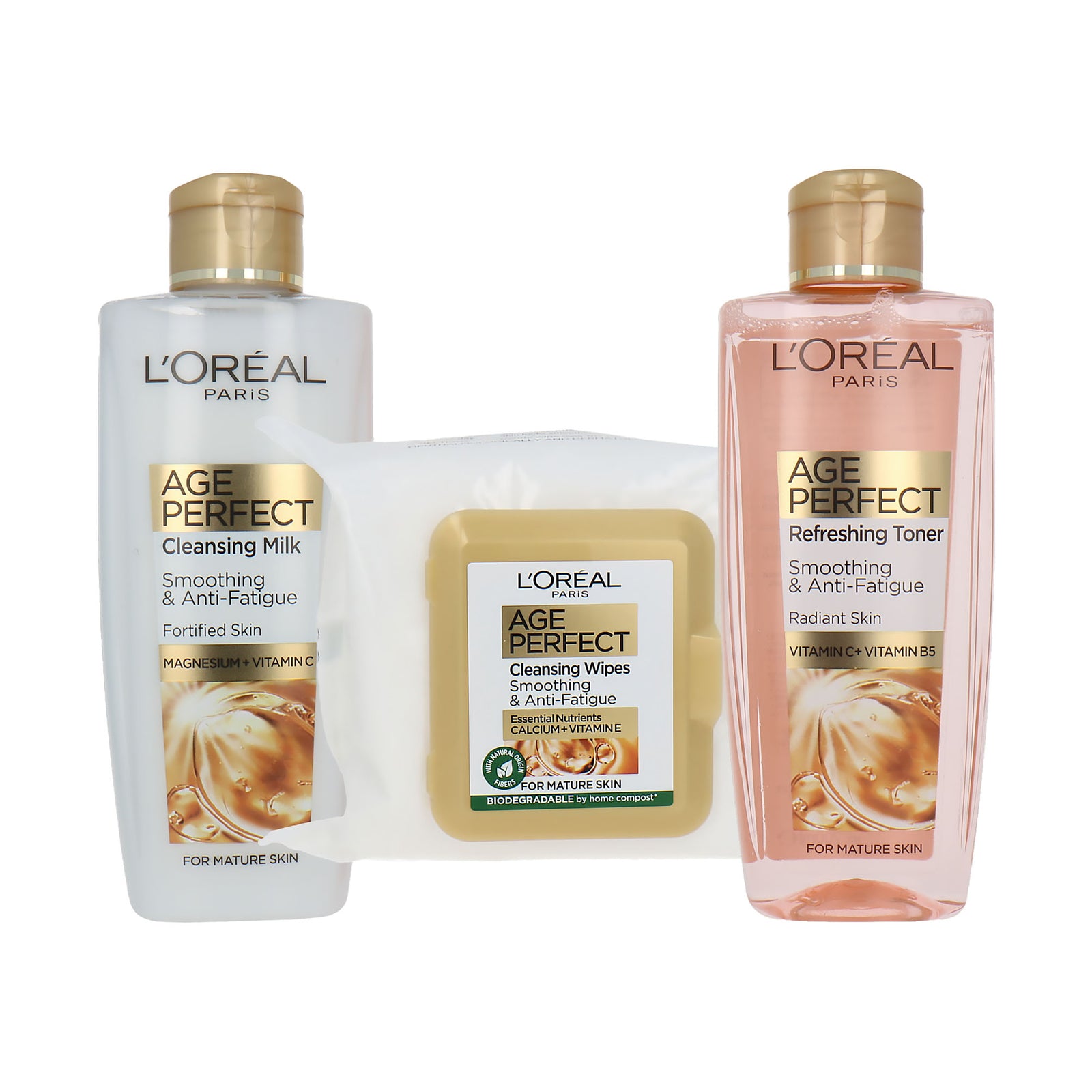 L'Oréal Age Perfect Cleansing Milk-Toner-Wipes