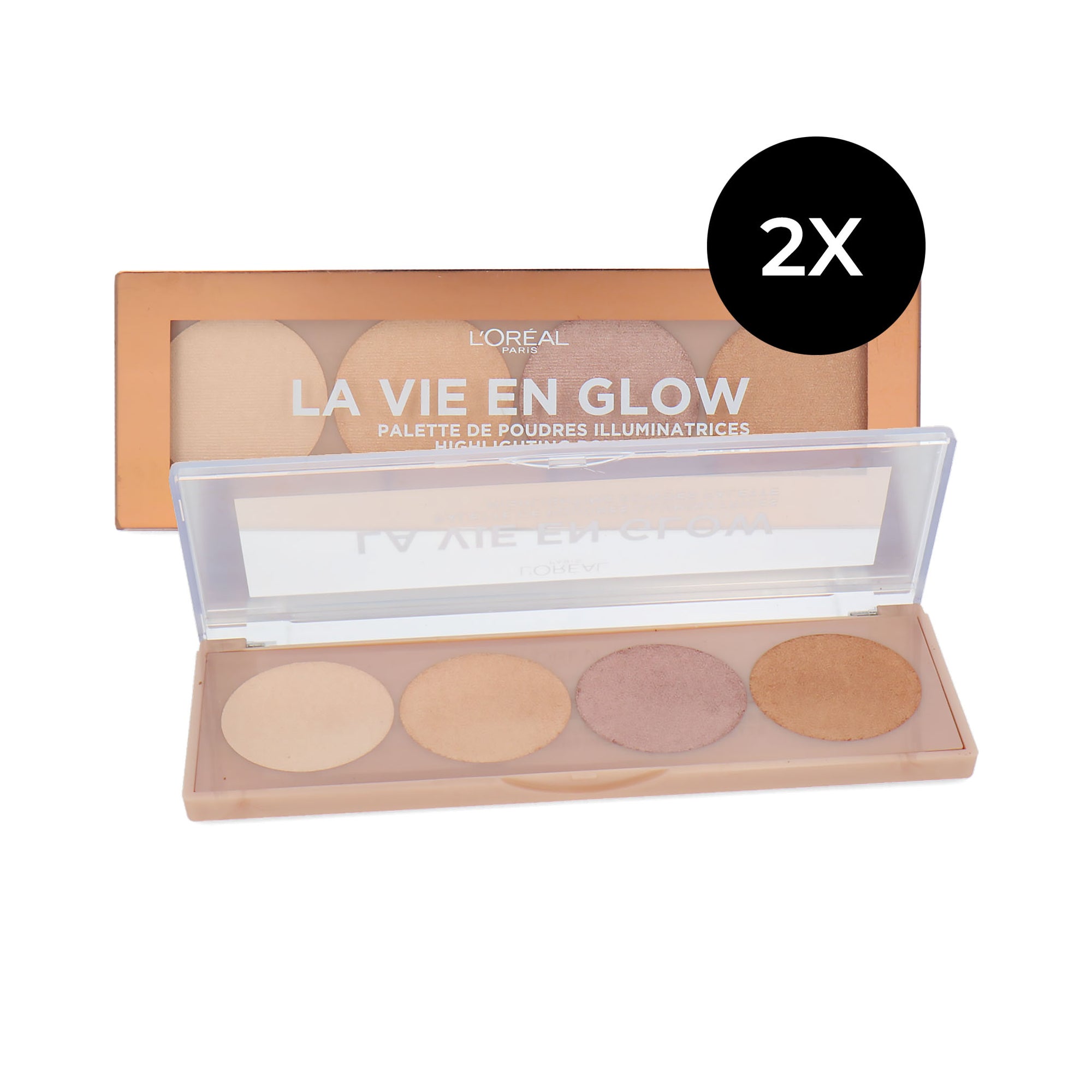 L'Oréal La Vie En Glow Highlighting Powder Palette - 01 Warm Glow (2 stuks)