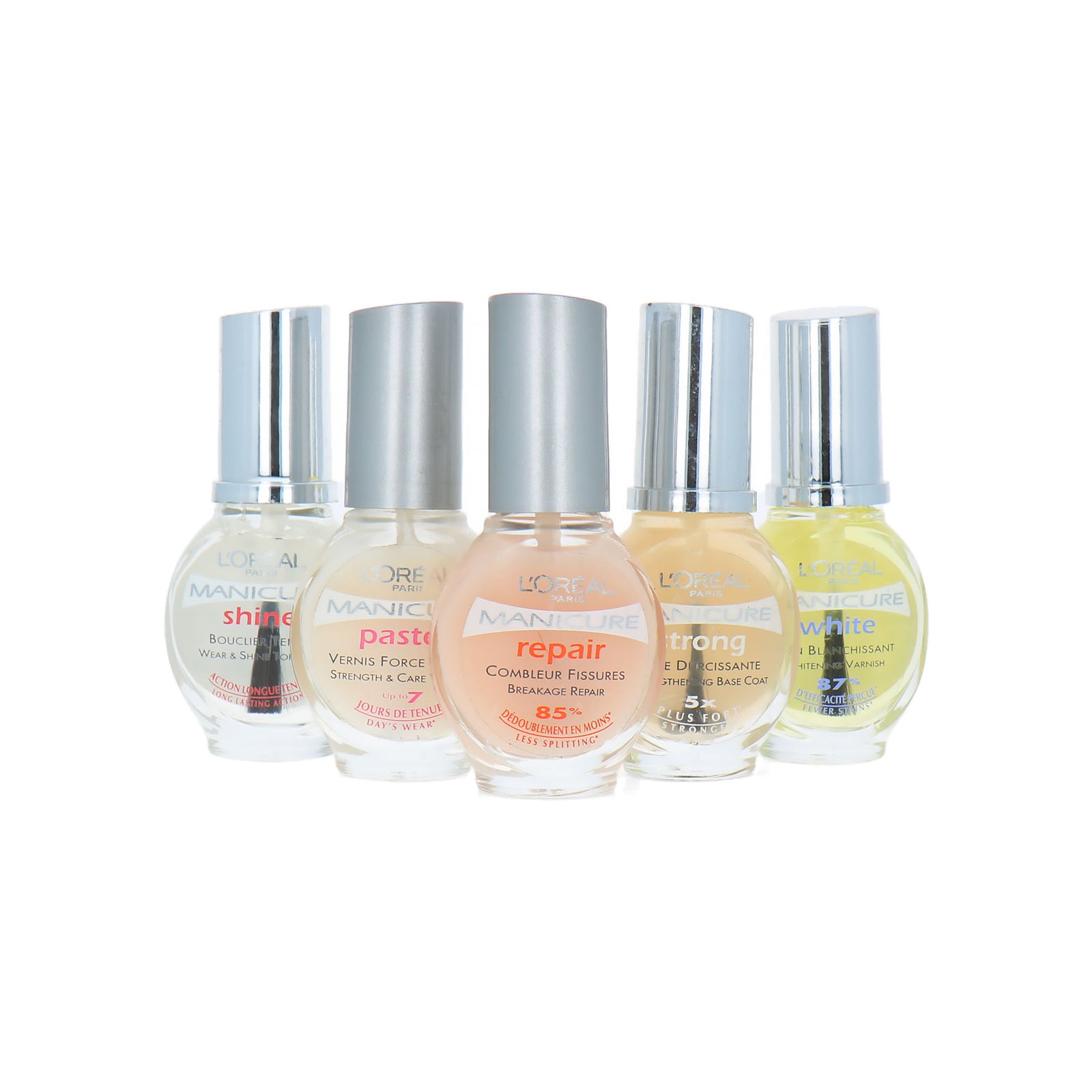 L'Oréal Manicure Nailcare Set - repair-strong-shine-white-pastel