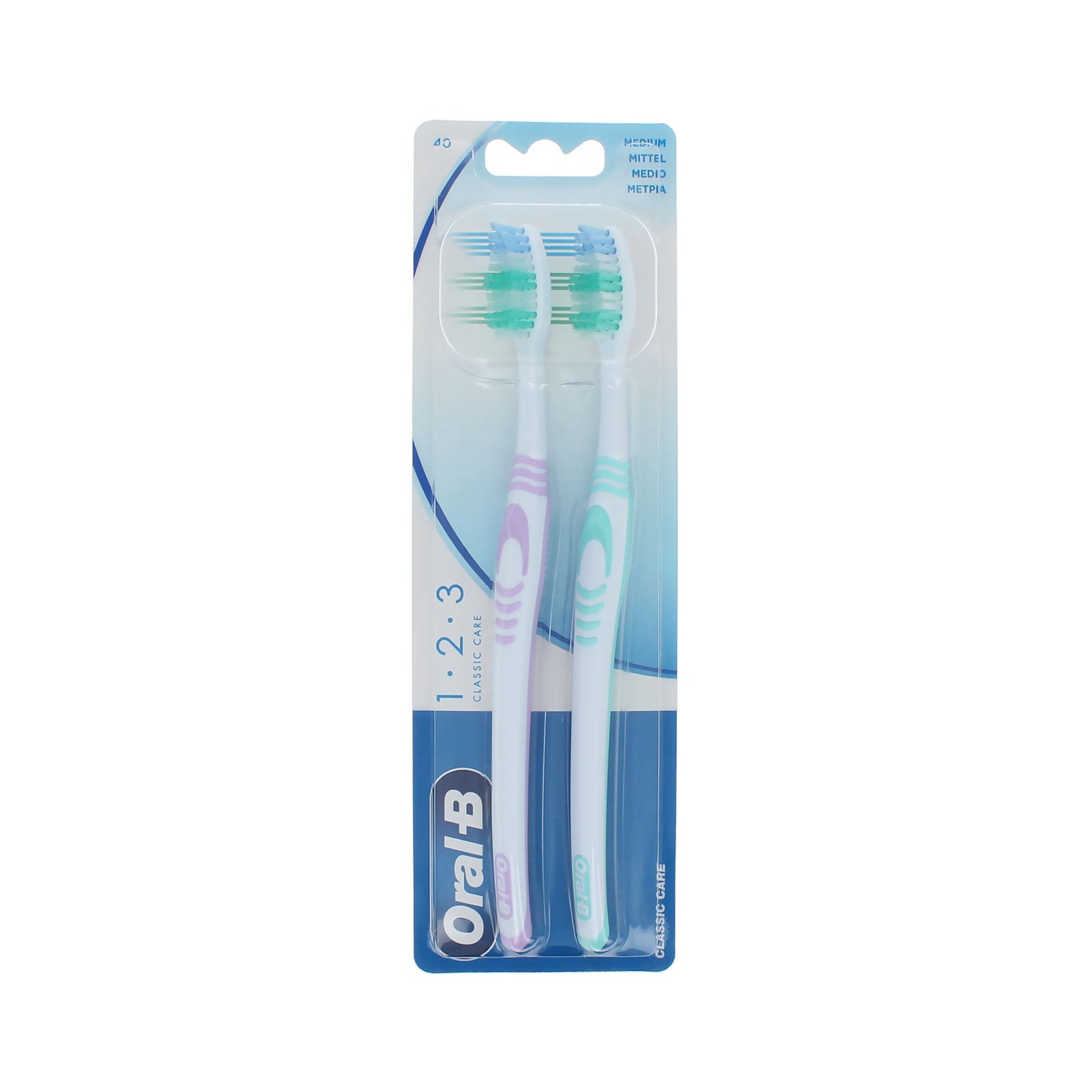 Oral-B 1.2.3 Classic Care Duo Pack Pink-Green Zahnbürste - Medium