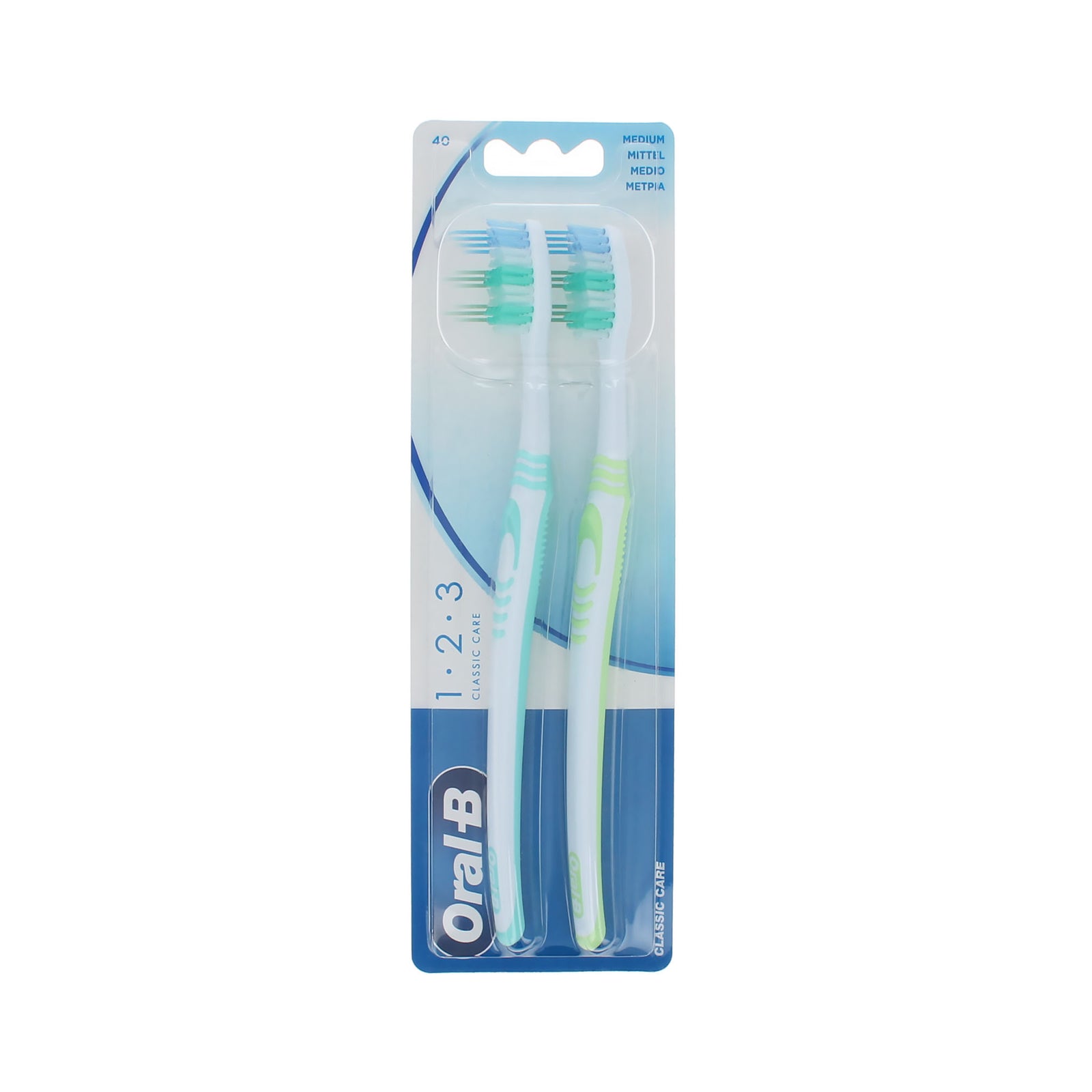 Oral-B 1.2.3 Classic Care Duo Pack Mint-Green Zahnbürste - Medium
