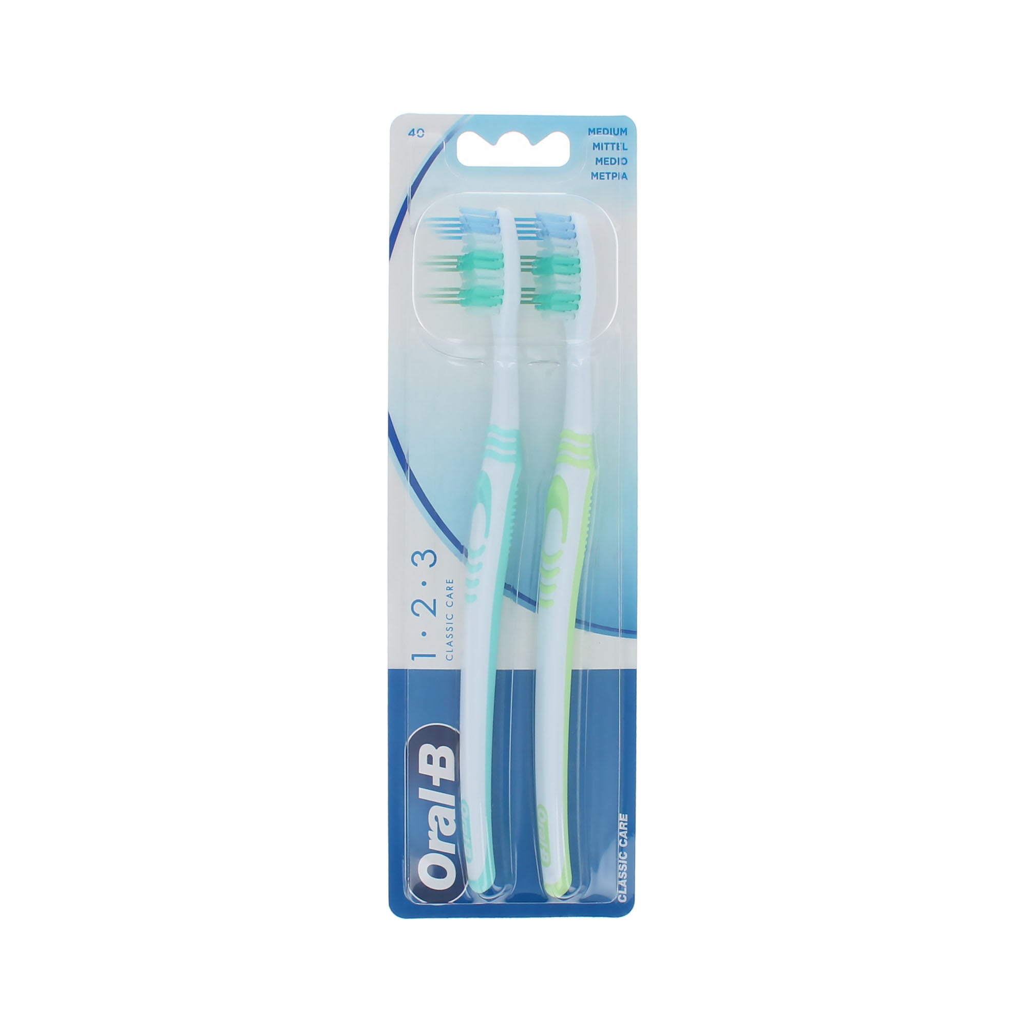 Oral-B 1.2.3 Classic Care Duo Pack Mint-Green Tandenborstel - Medium