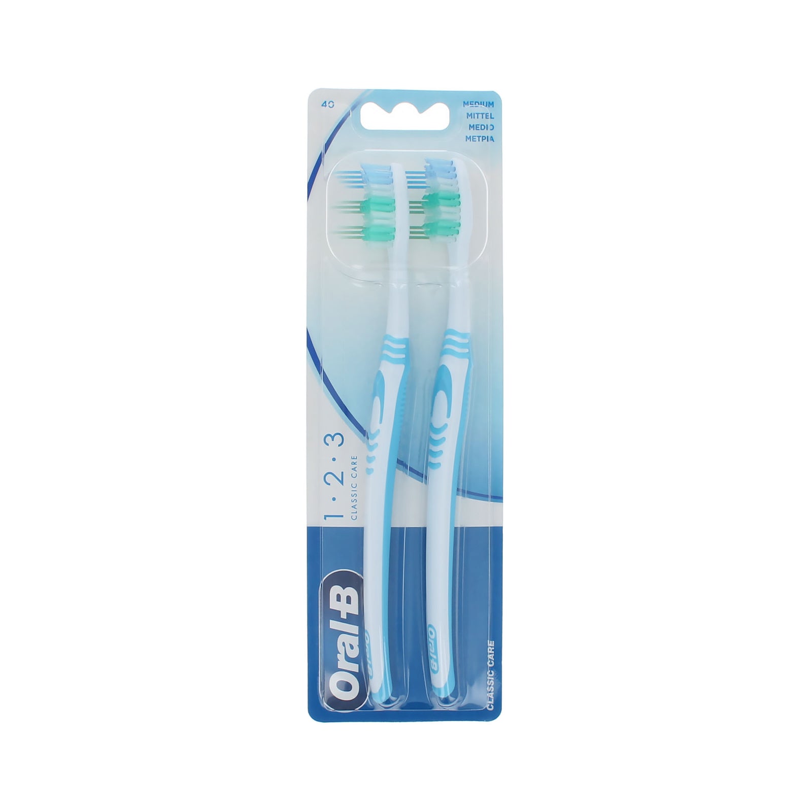 Oral-B 1.2.3 Classic Care Duo Pack Blue-Blue Zahnbürste - Medium