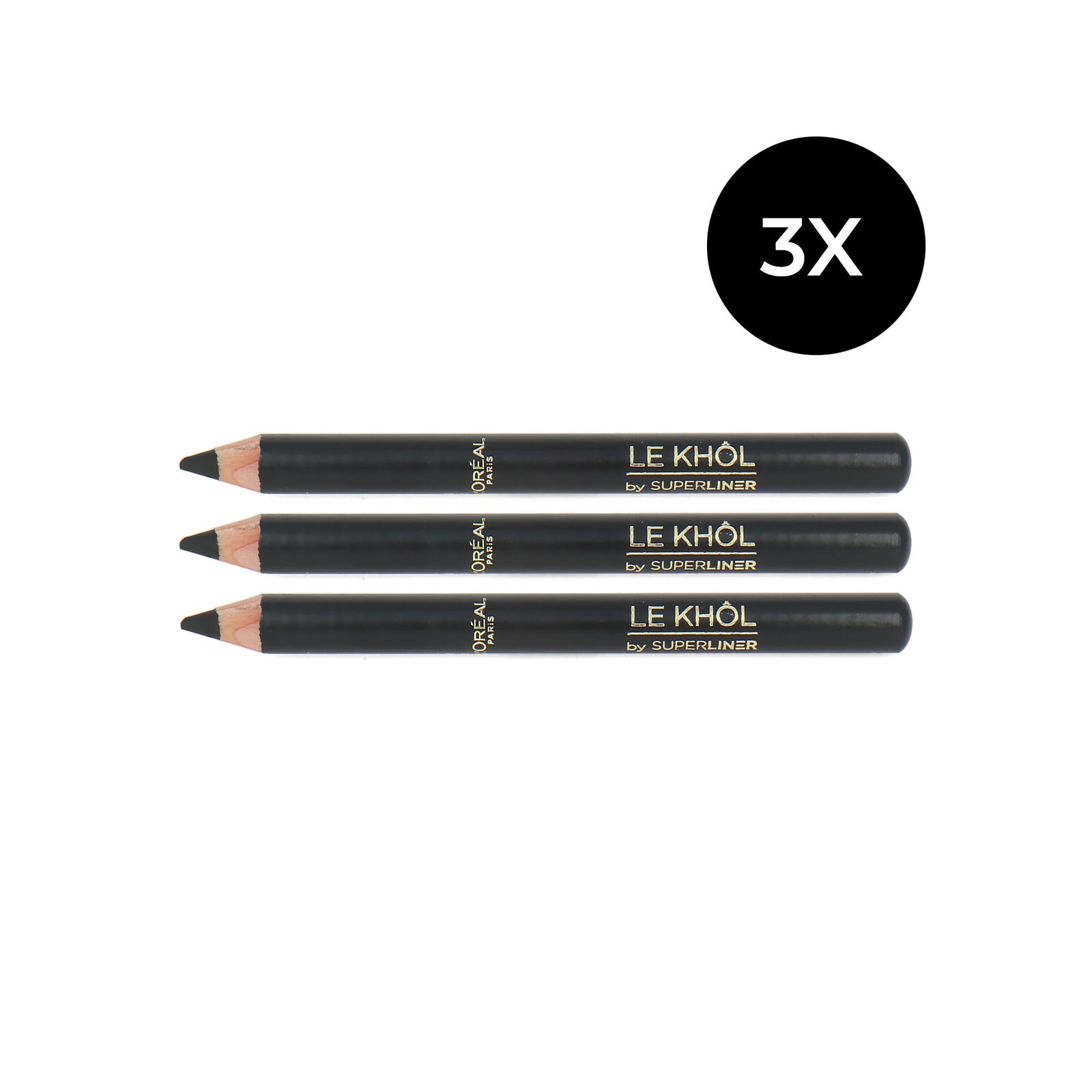 L'Oréal Le Khôl By Superliner Mini Kajalstift - 101 Midnight Black (3er-Set)