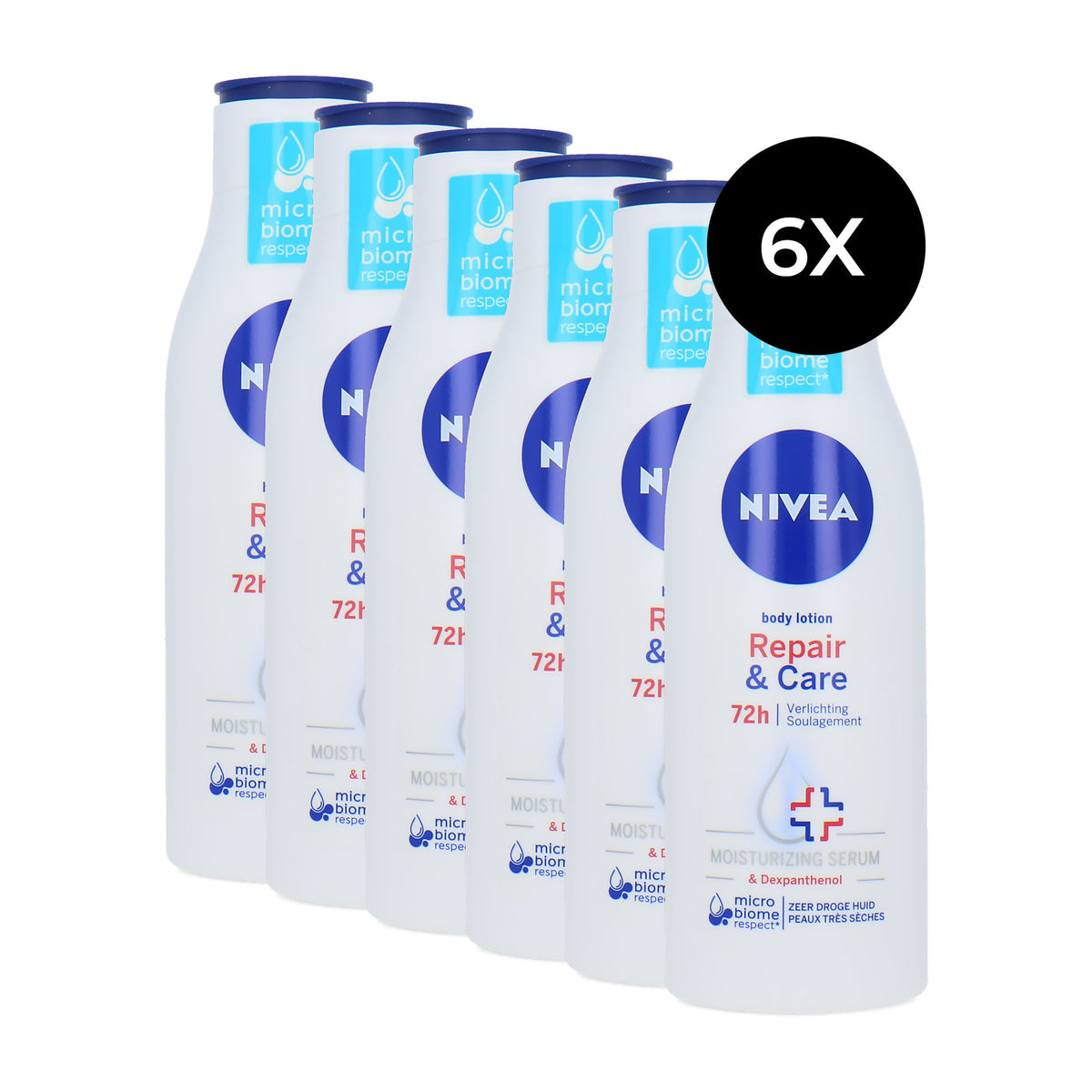 Nivea Repair & Care Body Lotion - 6 x 250 ml (voor zeer droge huid)