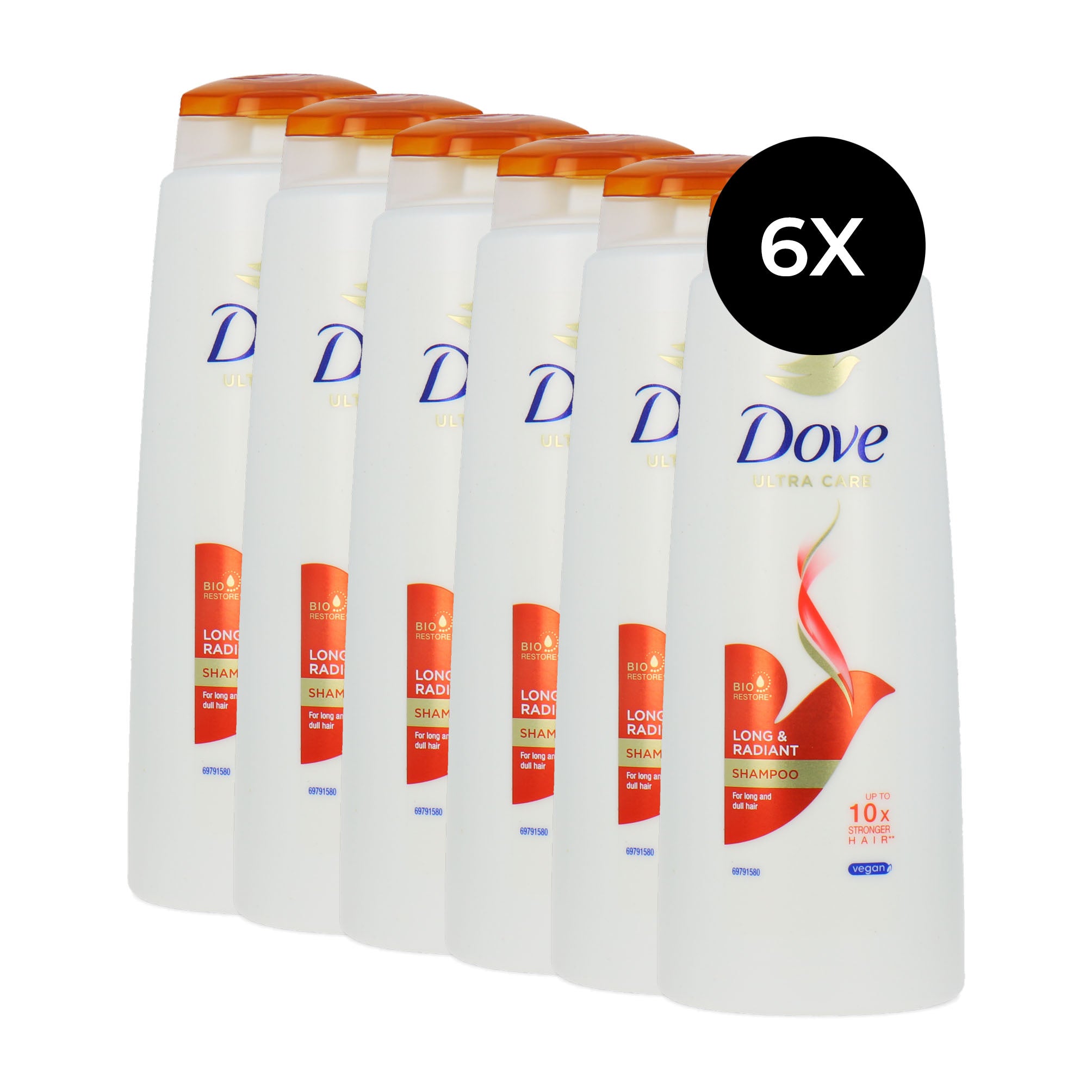 Dove Ultra Care Long & Radiant Shampoo - 6 x 400 ml