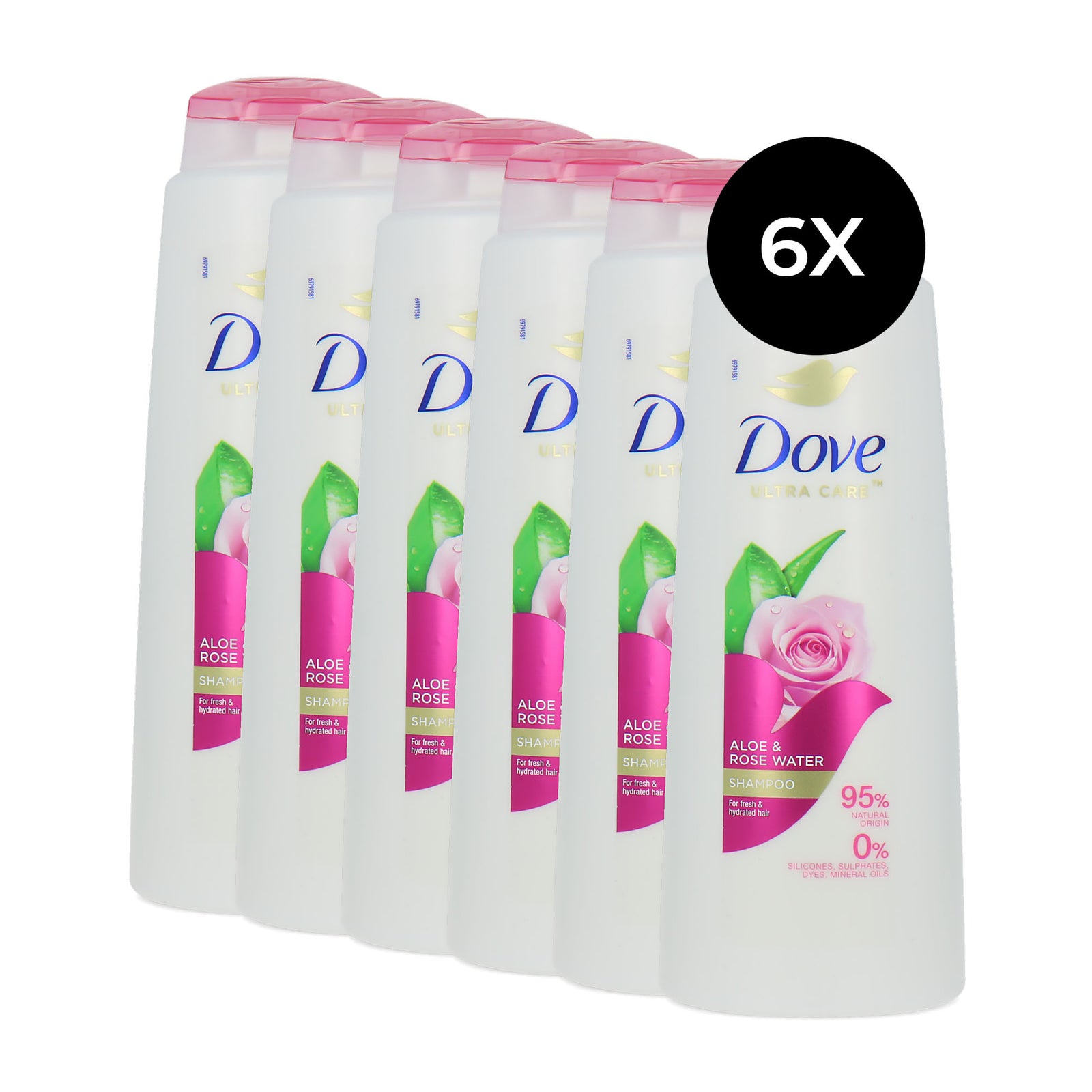 Dove Ultra Care Aloe & Rose Water Shampoo - 6 x 400 ml