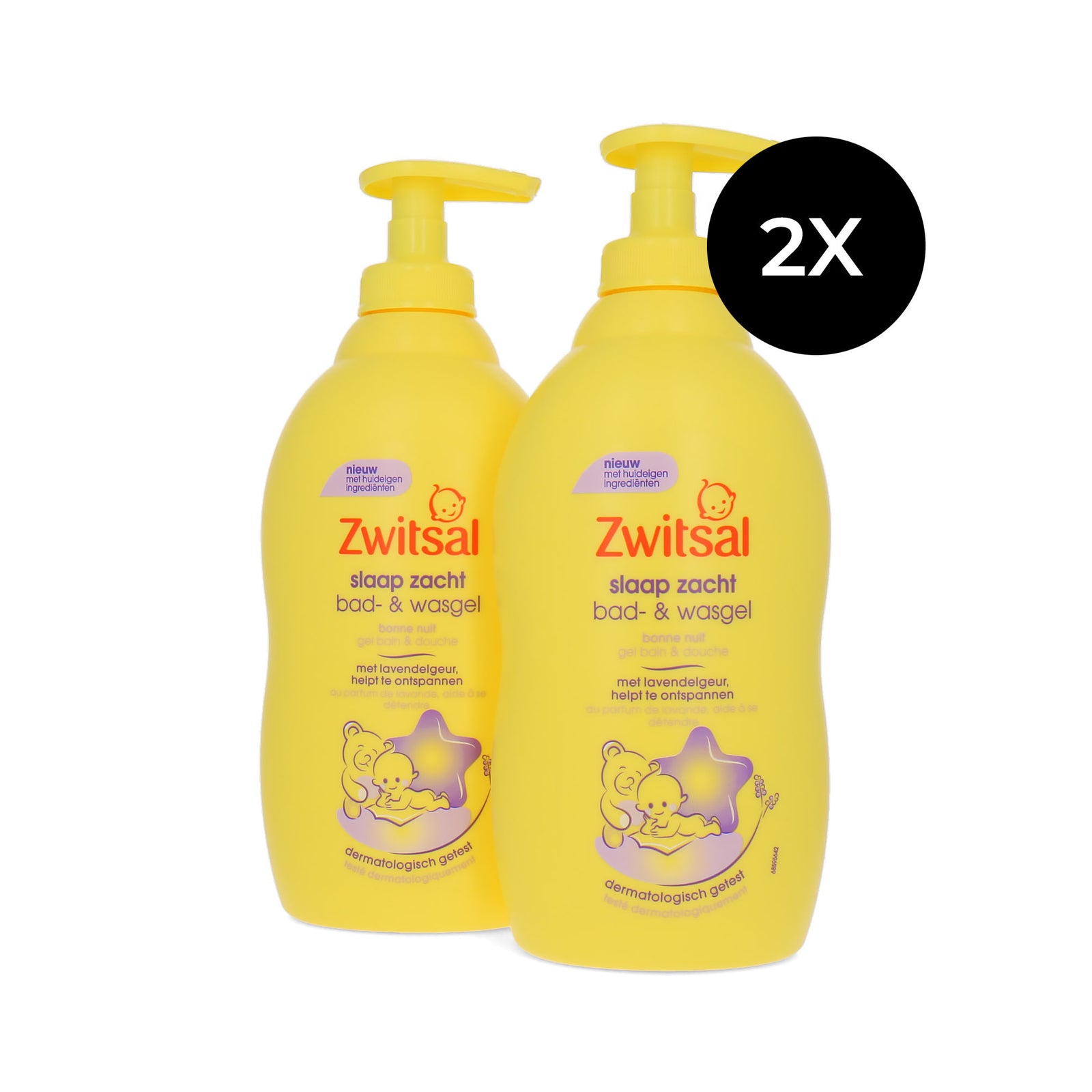 Zwitsal Slaap Zacht Bad & Wasgel Lavendel Geur - 2 x 400 ml