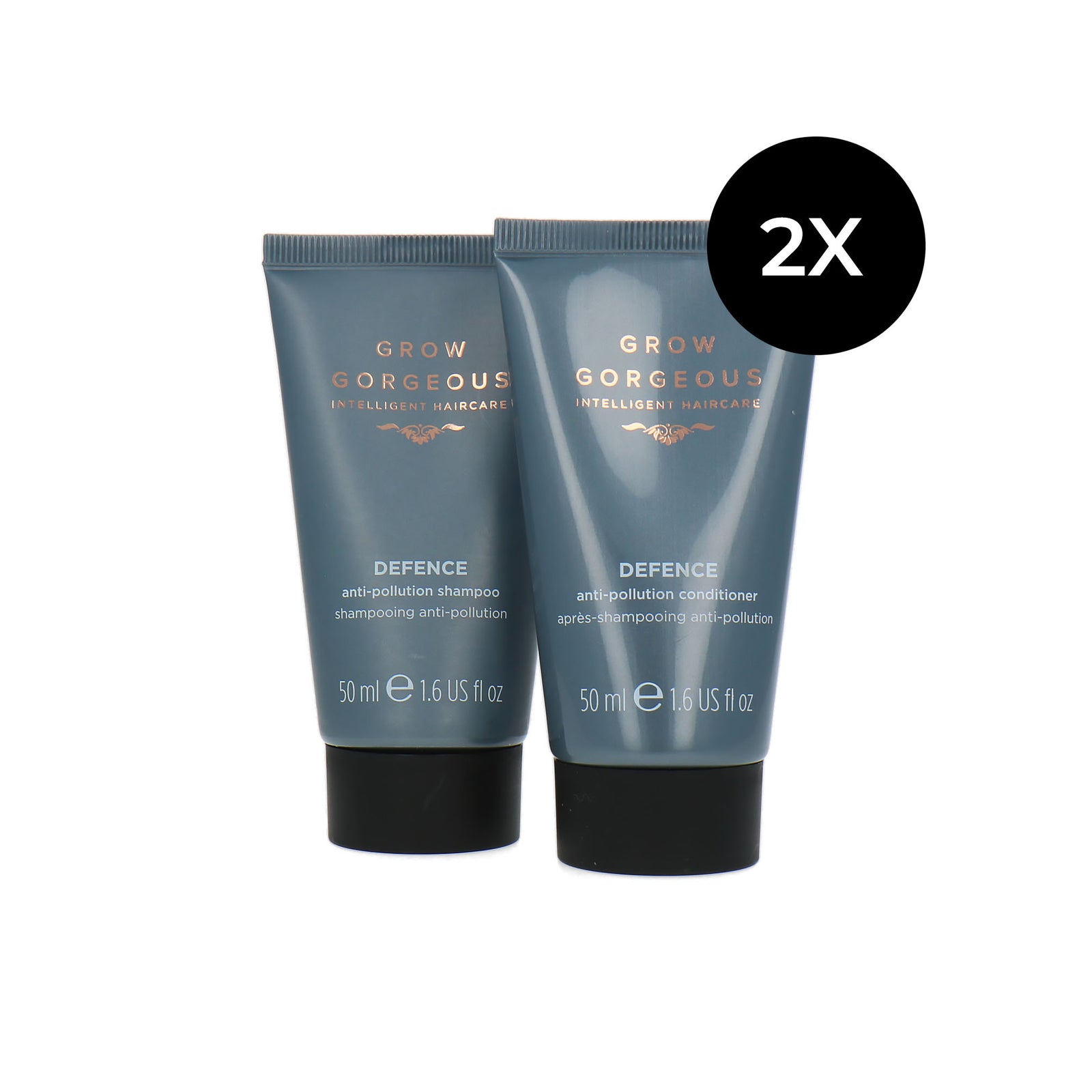 Grow Gorgeous Defence Anti-Pollution Shampoo + Conditioner - 2 x 50 ml