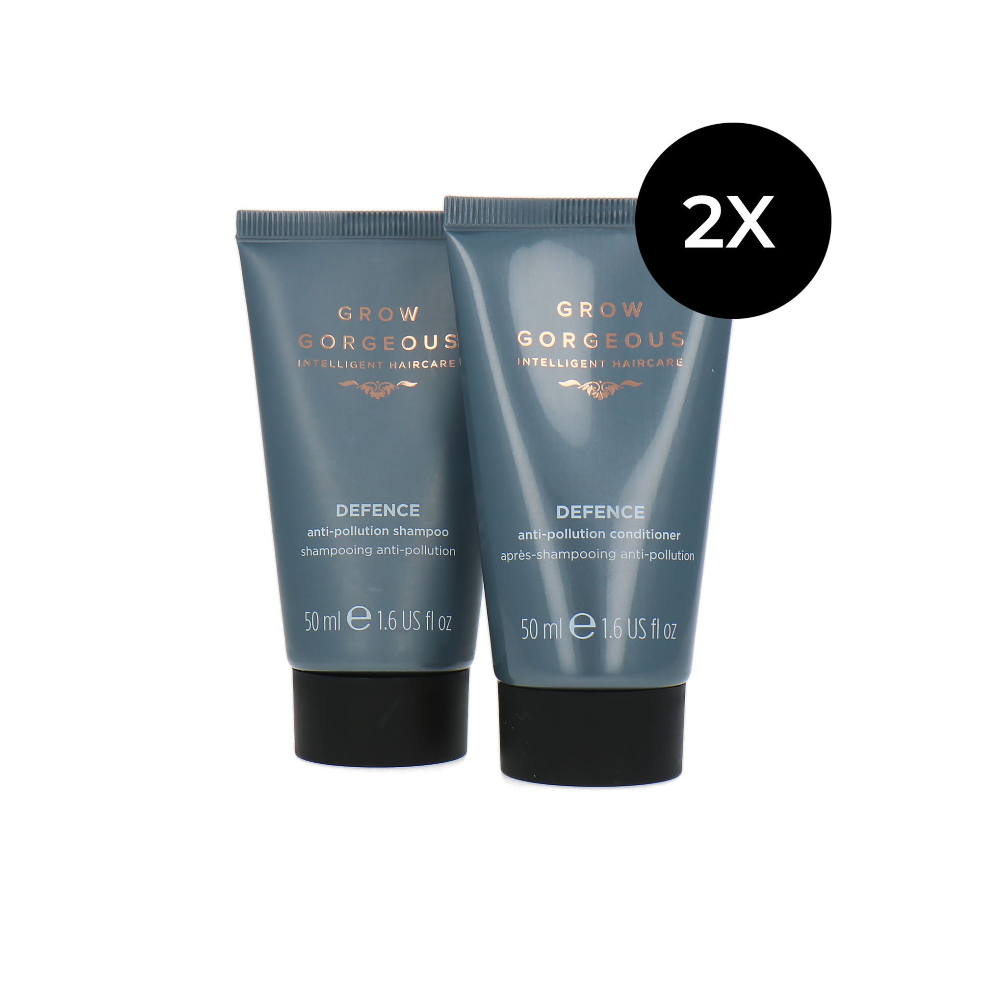 Grow Gorgeous Defence Anti-Pollution Shampoo + Conditioner - 2 x 50 ml