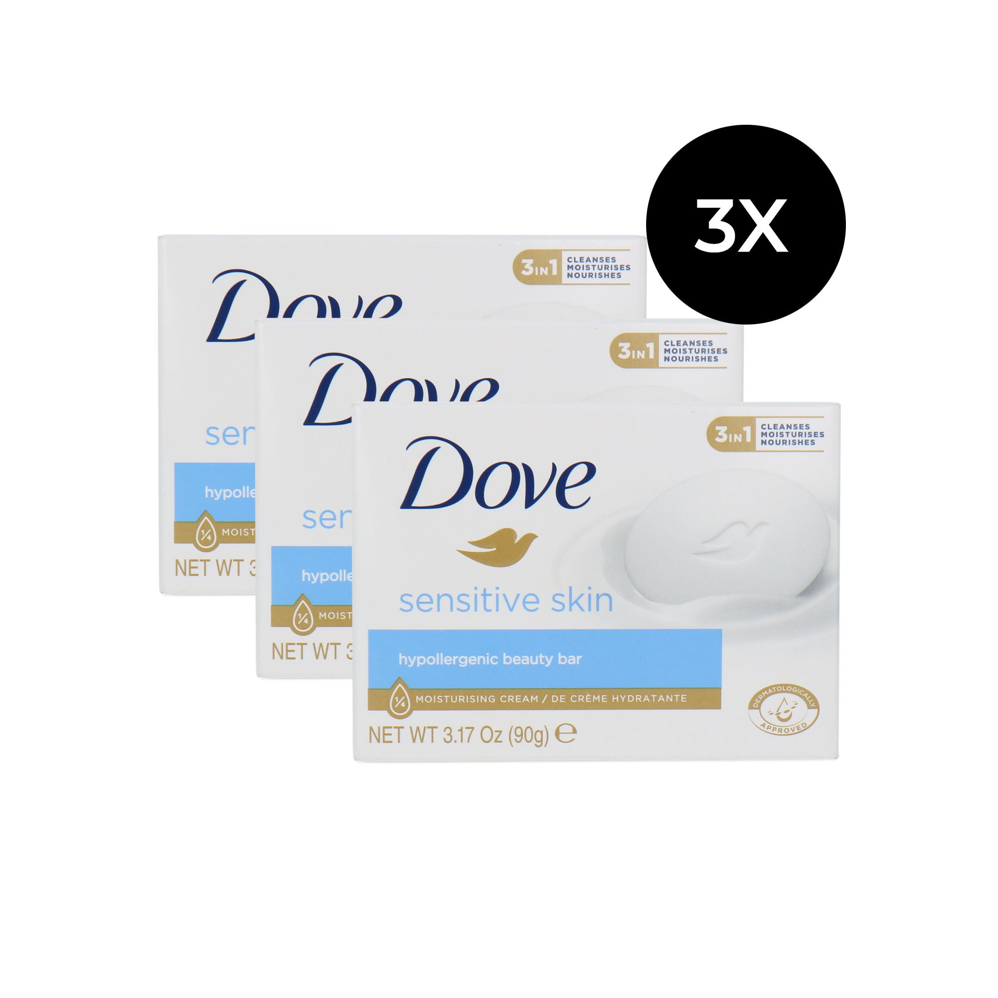 Dove Beauty Cream Bar Sensitive Skin - 3 x 90 gr