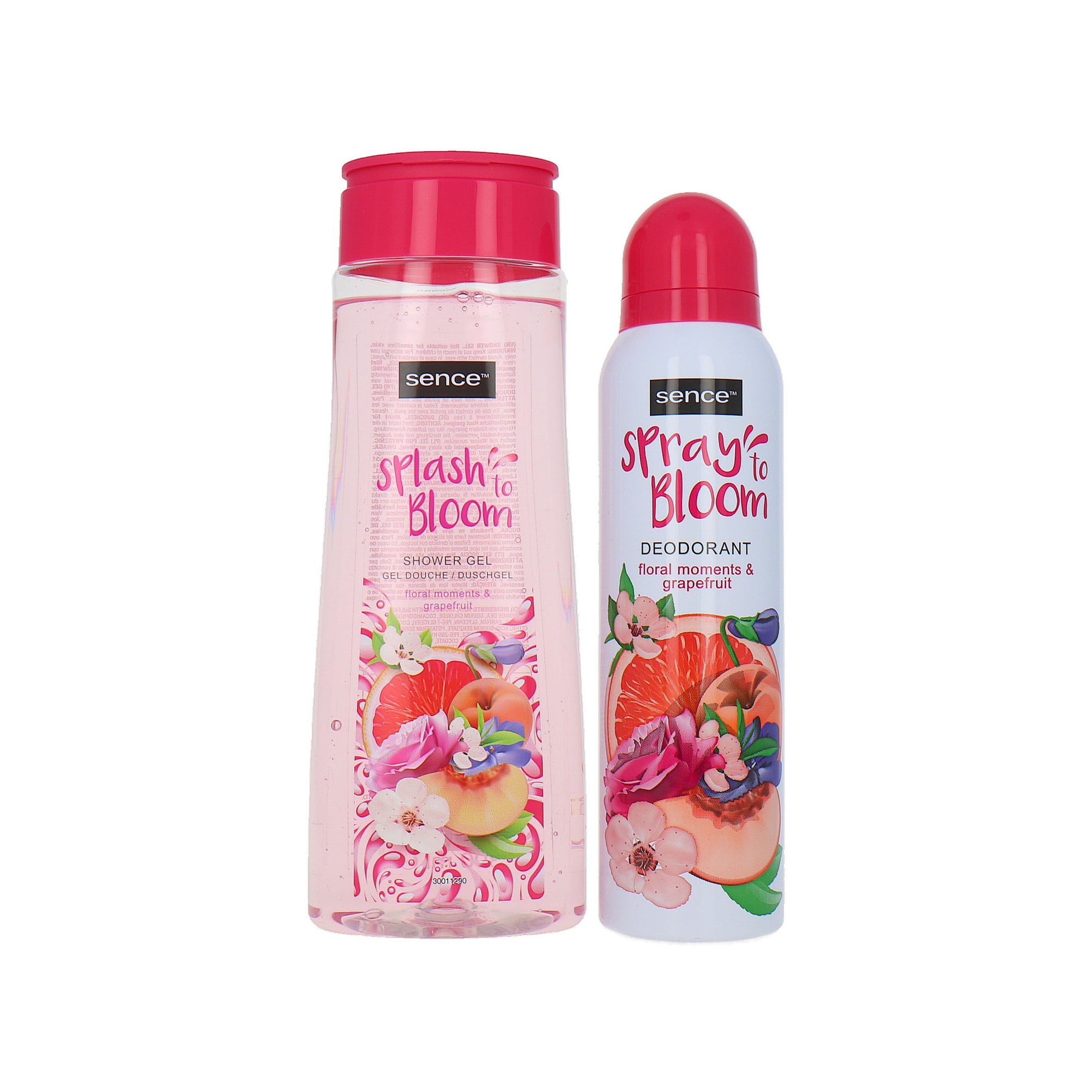 Sence Splash To Bloom Shower Gel & Spray To Bloom Deo Spray - Floral Moments & Grapefruit - 300 ml-150 ml