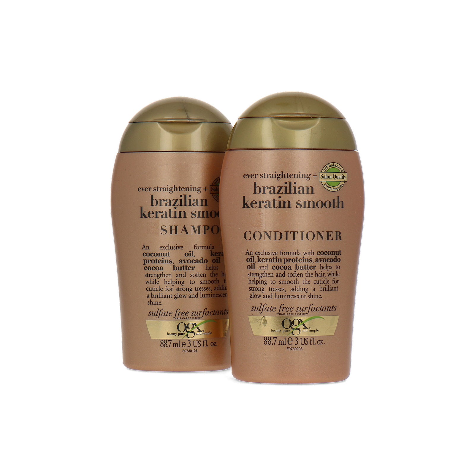 OGX Brazilian Keratin Smooth Shampoo + Condtioner - 2 x 88,7 ml