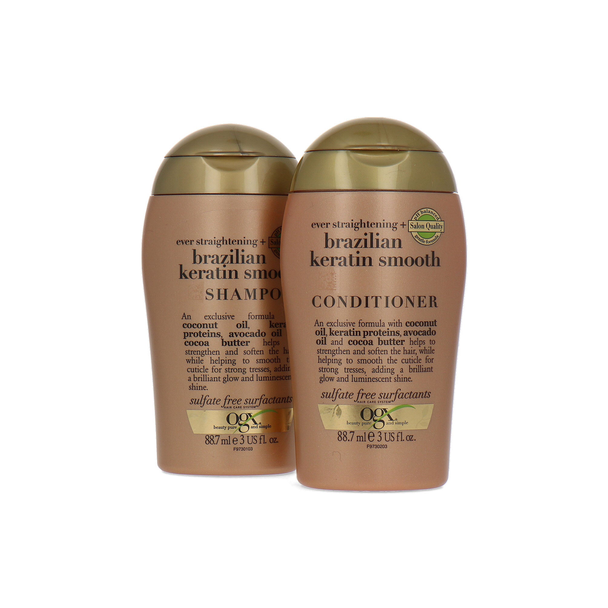 OGX Brazilian Keratin Smooth Shampoo + Condtioner - 2 x 88,7 ml