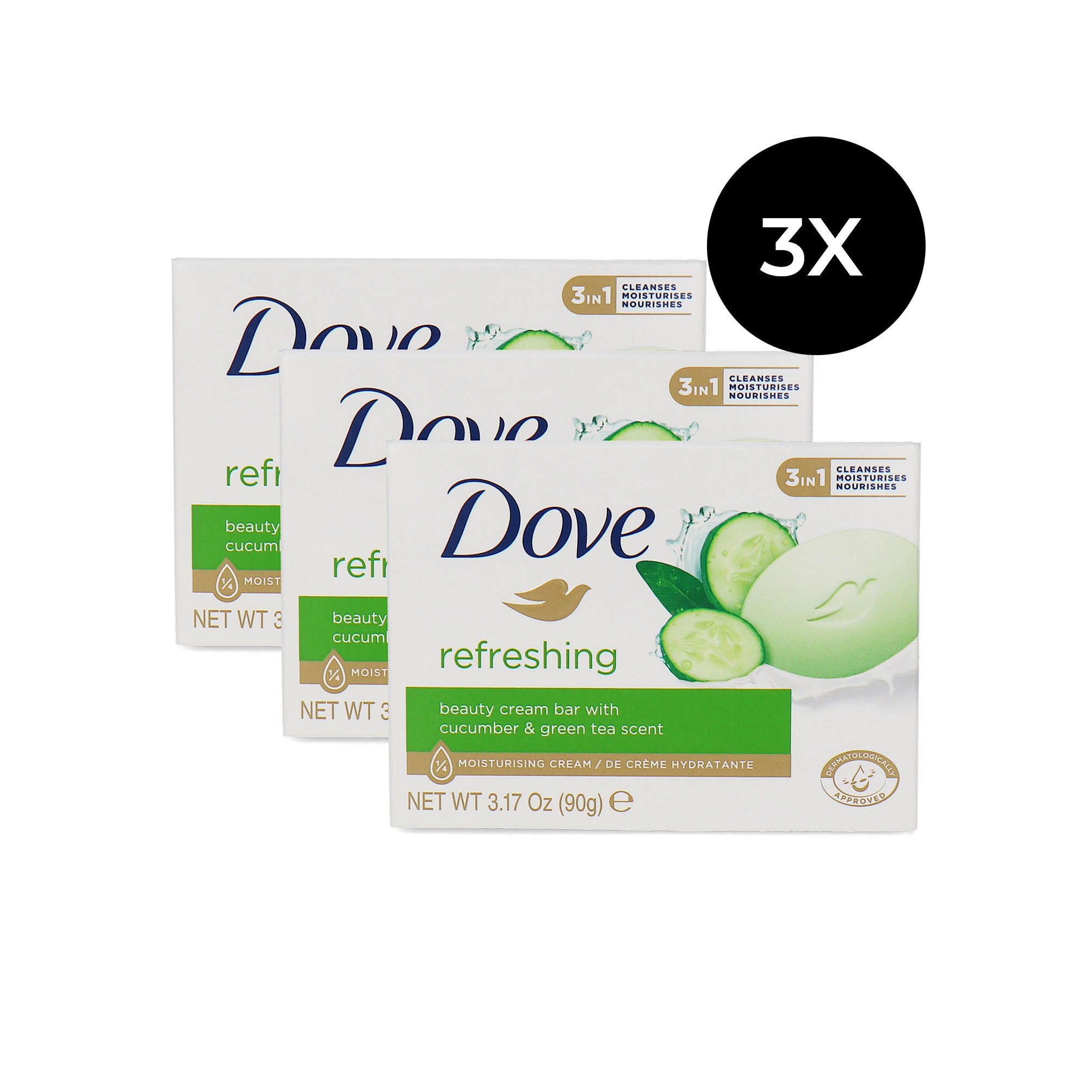 Dove Beauty Cream Bar Refreshing - 3 x 90 gr