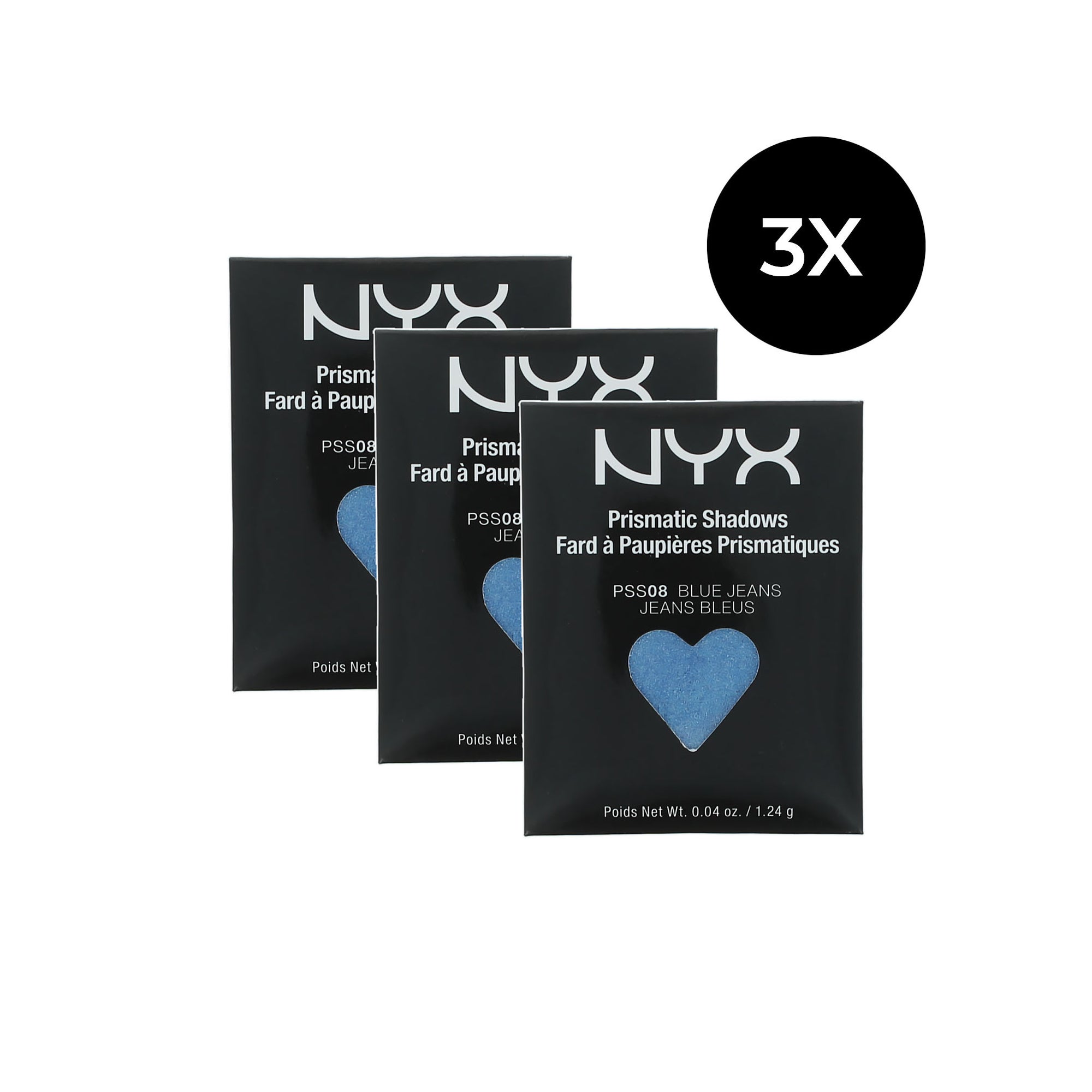 NYX Hot Singles Refill Set C Oogschaduw - PSS08 Bluejeans (set van 3)
