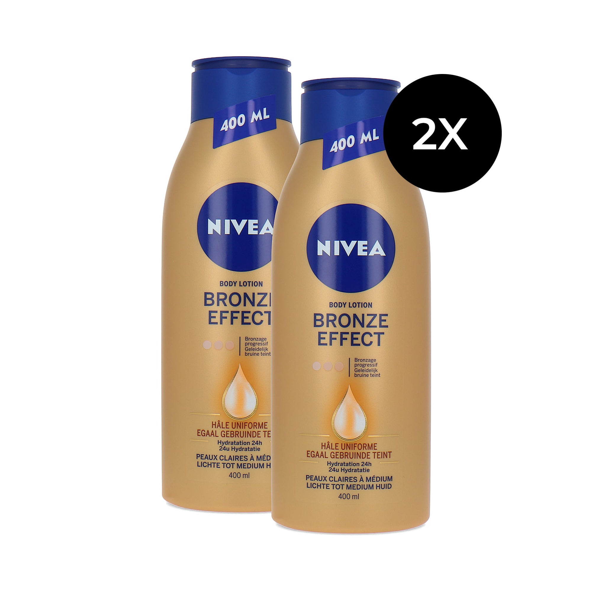 Nivea Bronze Effect Body Lotion - 2 x 400 ml (Lichte tot Medium Huid)