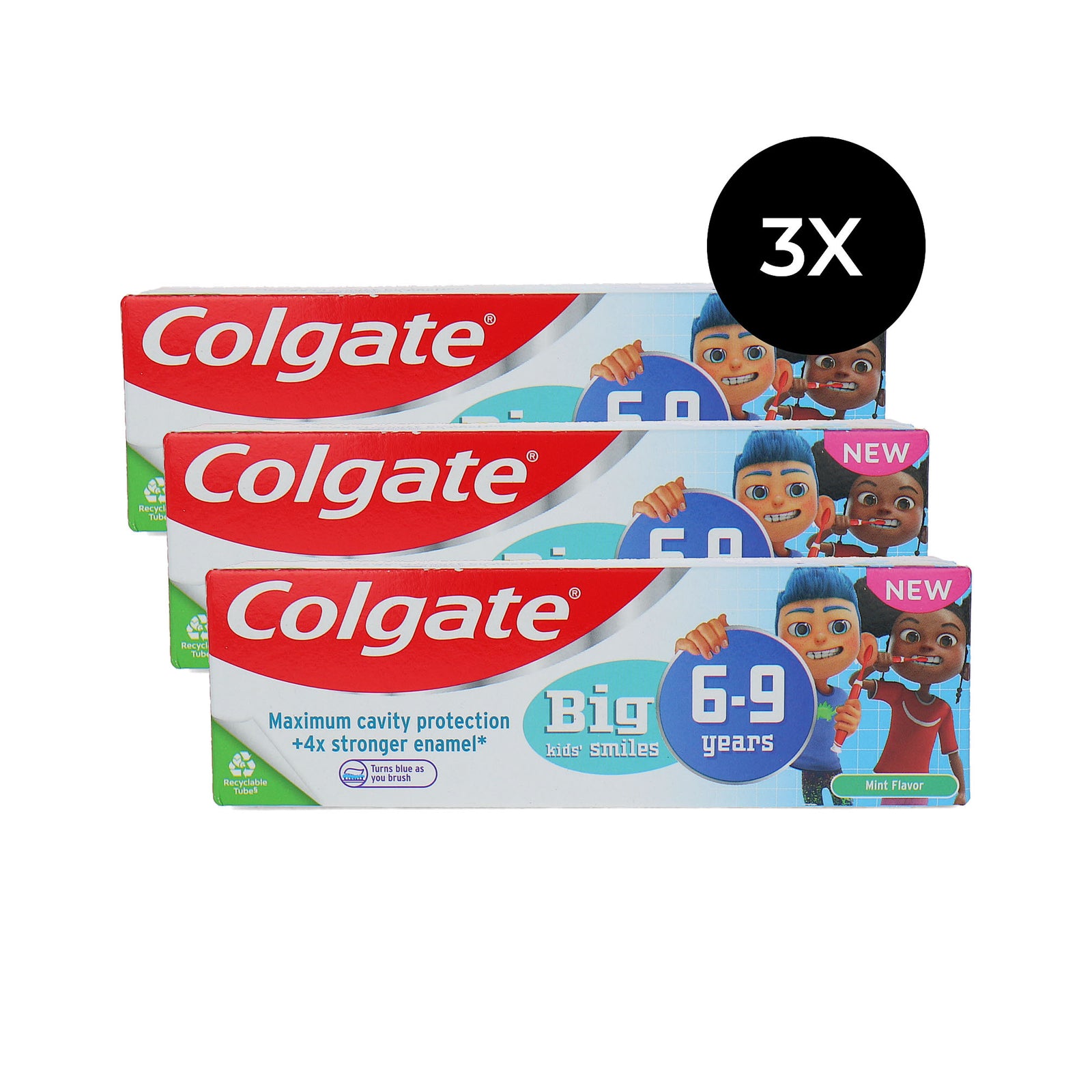 Colgate Big Kids Smiles Toothpaste 6-9 years - 3 x 50 ml