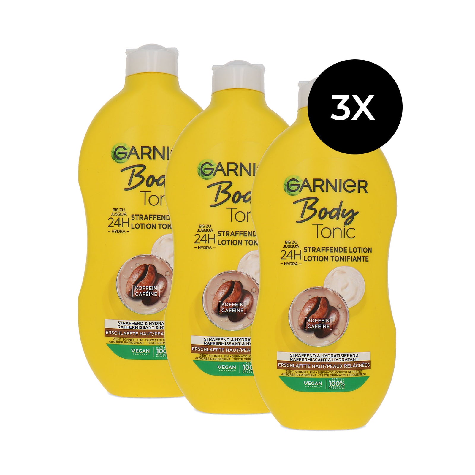 Garnier Body Tonic Cafeïne Body Lotion - 3 x 400 ml