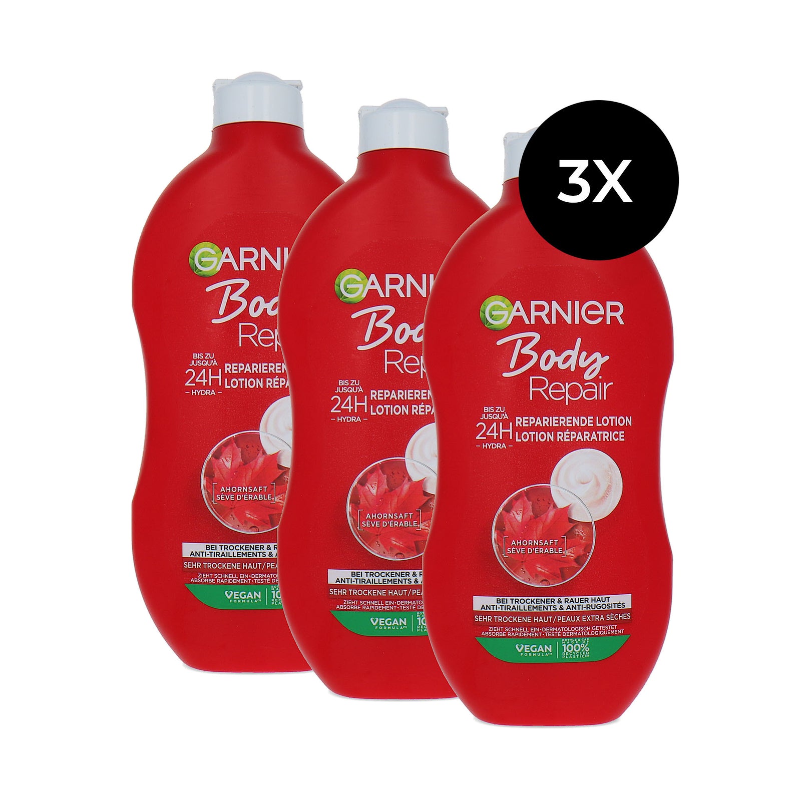 Garnier Body Repair Maple Juice Body Lotion - 3 x 400 ml