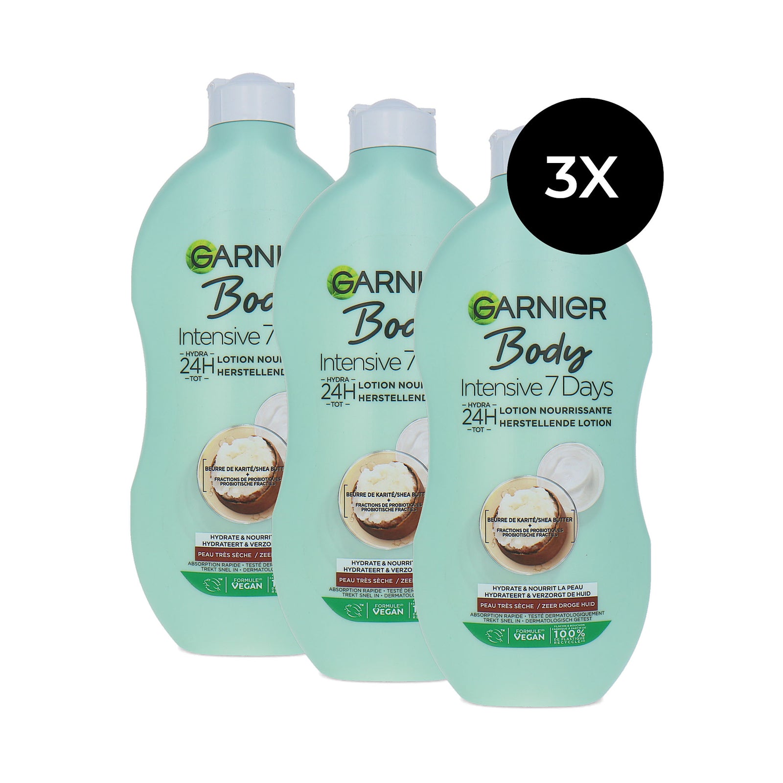 Garnier Body Intensive 7 Days Shea Butter Body Lotion - 3 x 400 ml