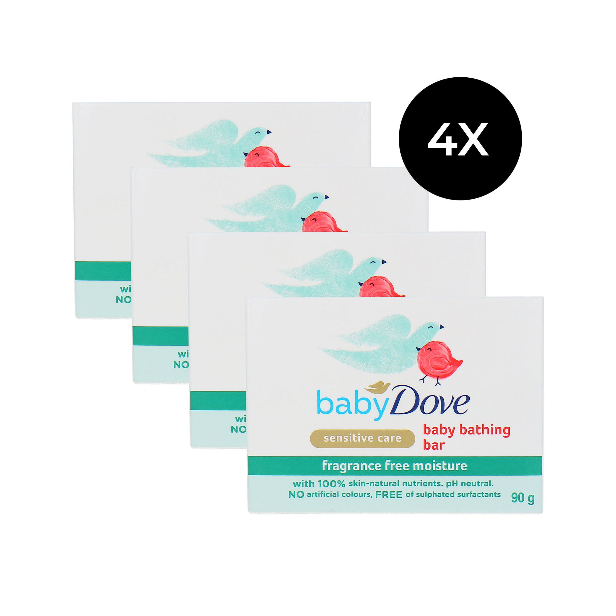 Dove Baby Sensitive Care Baby Bathing Bar - 4 x 90 gr