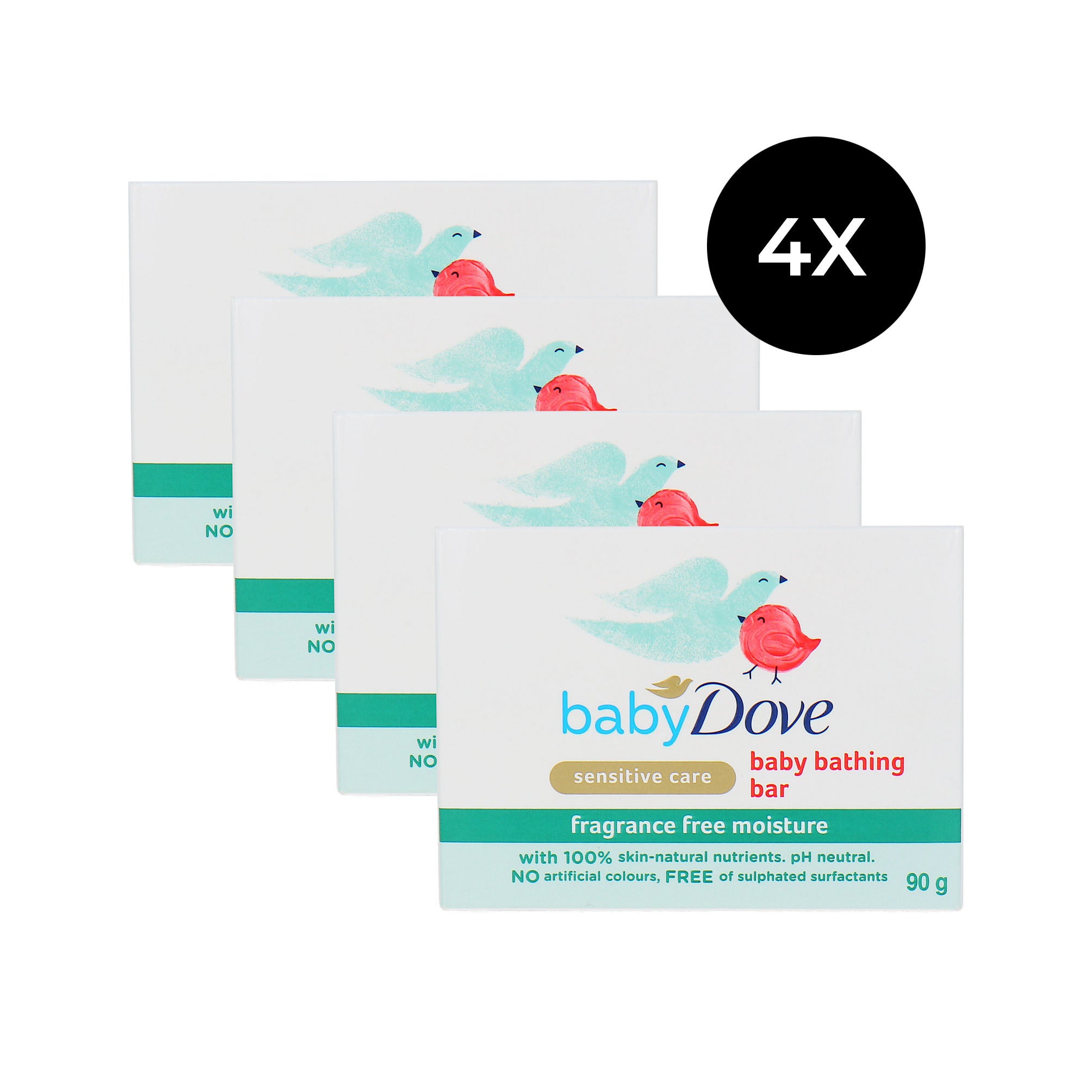 Dove Baby Sensitive Care Baby Bathing Bar - 4 x 90 gr