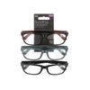 Second Glance 3 Pieces Bold Frame Reading Glasses + 2.50 - Black-Brown-Grey