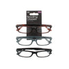 Second Glance 2 Pieces slim Frame Reading Glasses + 2.50 - Black-Brown-Grey