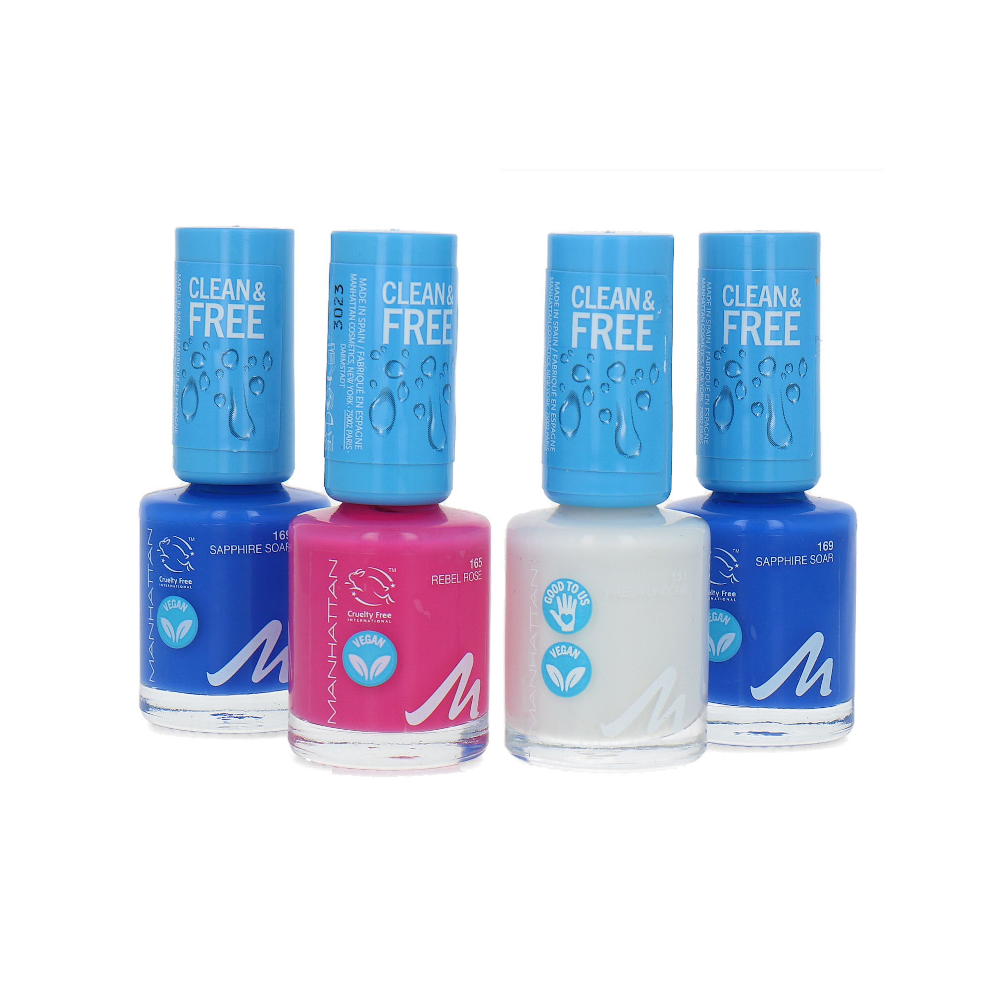 Manhattan Clean & Free Nagellak - 151-165-169 (set van 4)