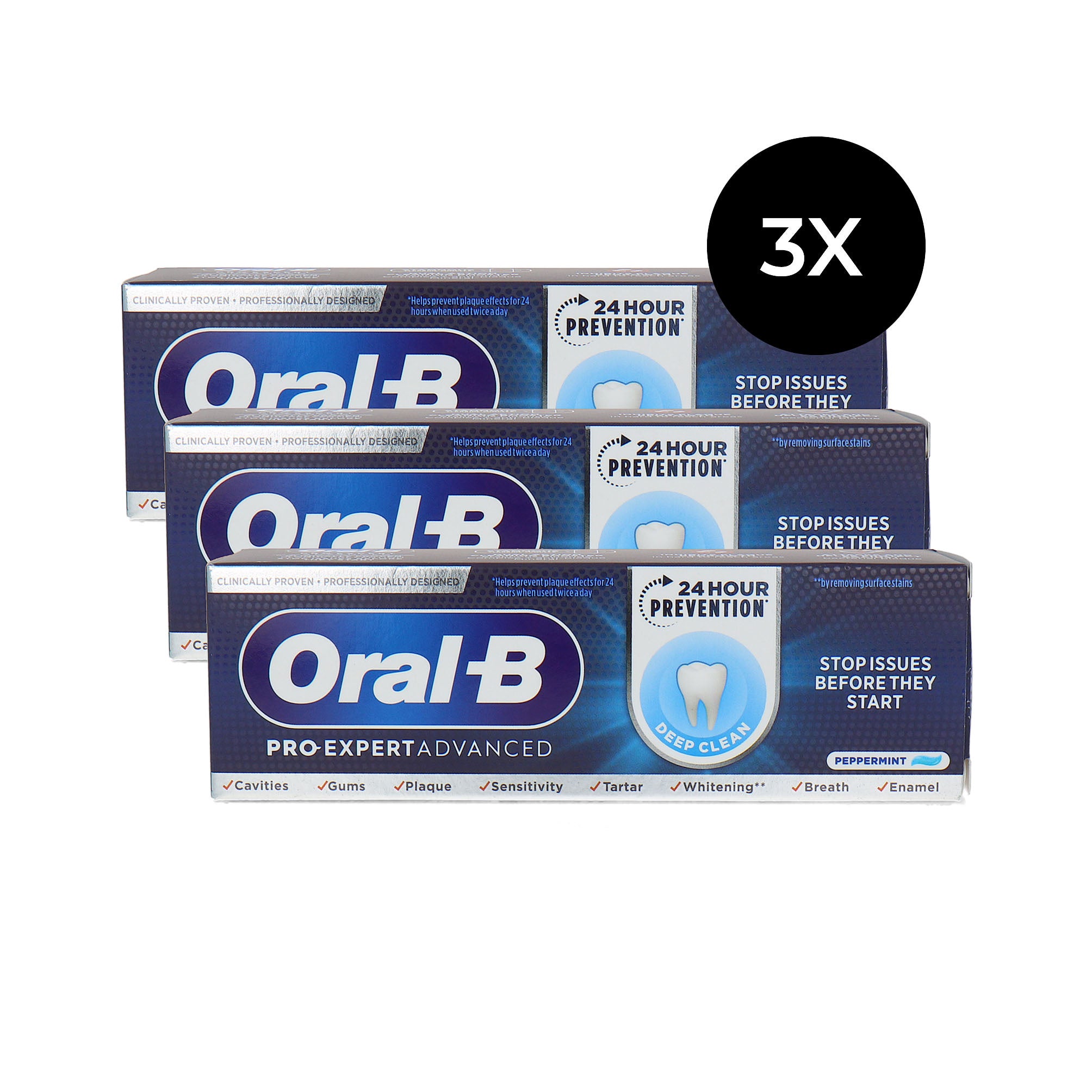 Oral-B Pro-Expert Advanced Deep Clean Toothpaste Peppermint - 3 x 75 ml