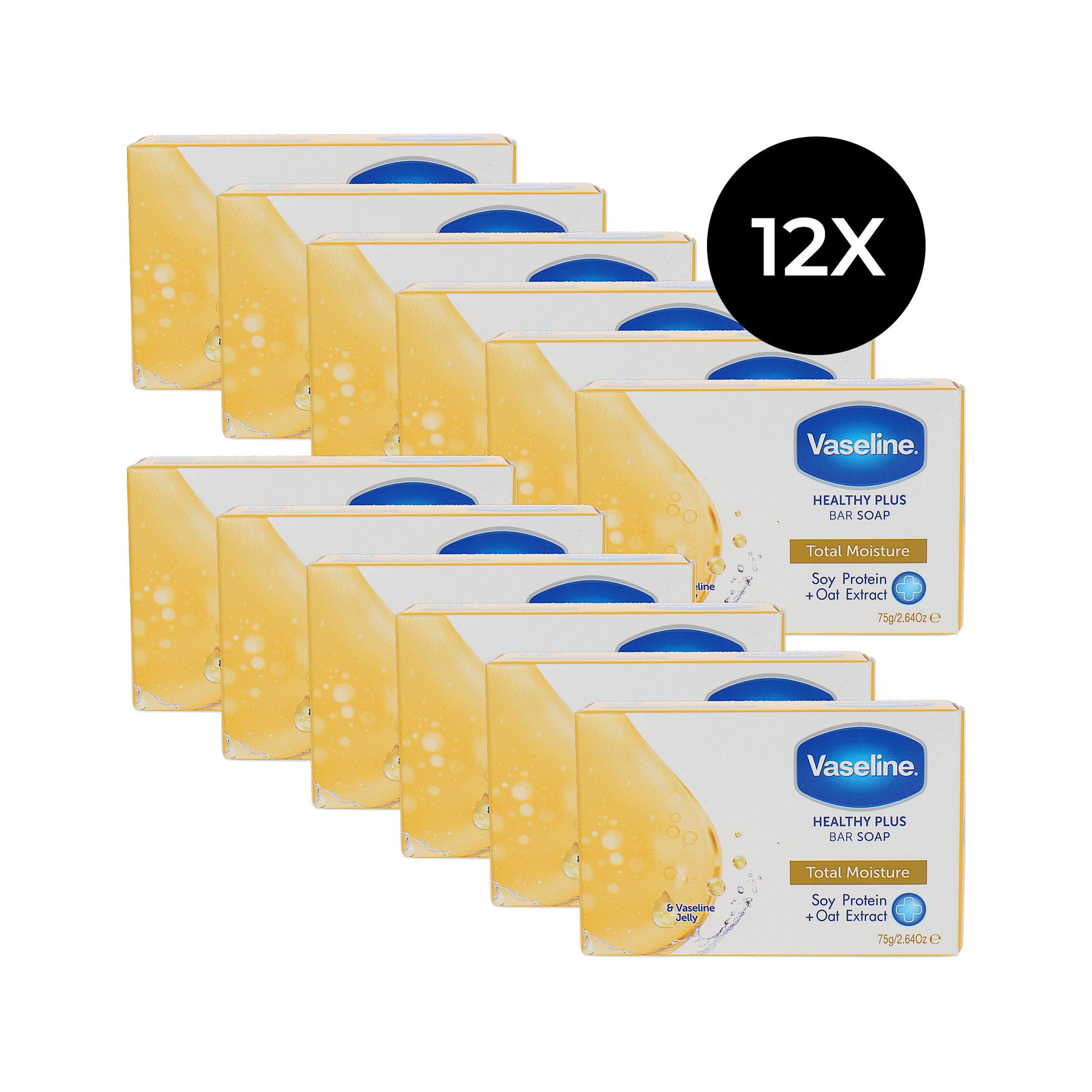 Vaseline Healthy Plus Bar Soap Total Moisture - 12 x 75 gr