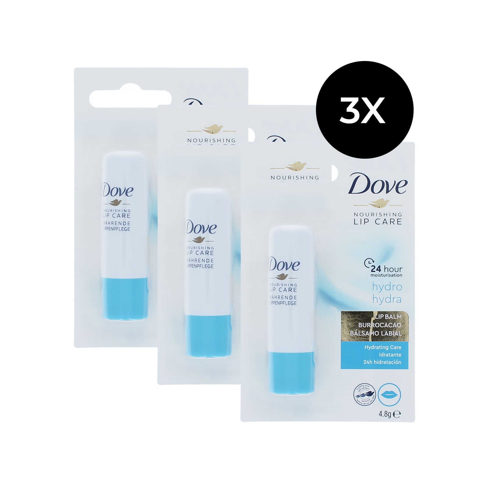 Dove Nourishing Lip Care Lippenbalsem - Hydrating Care (set van 3)