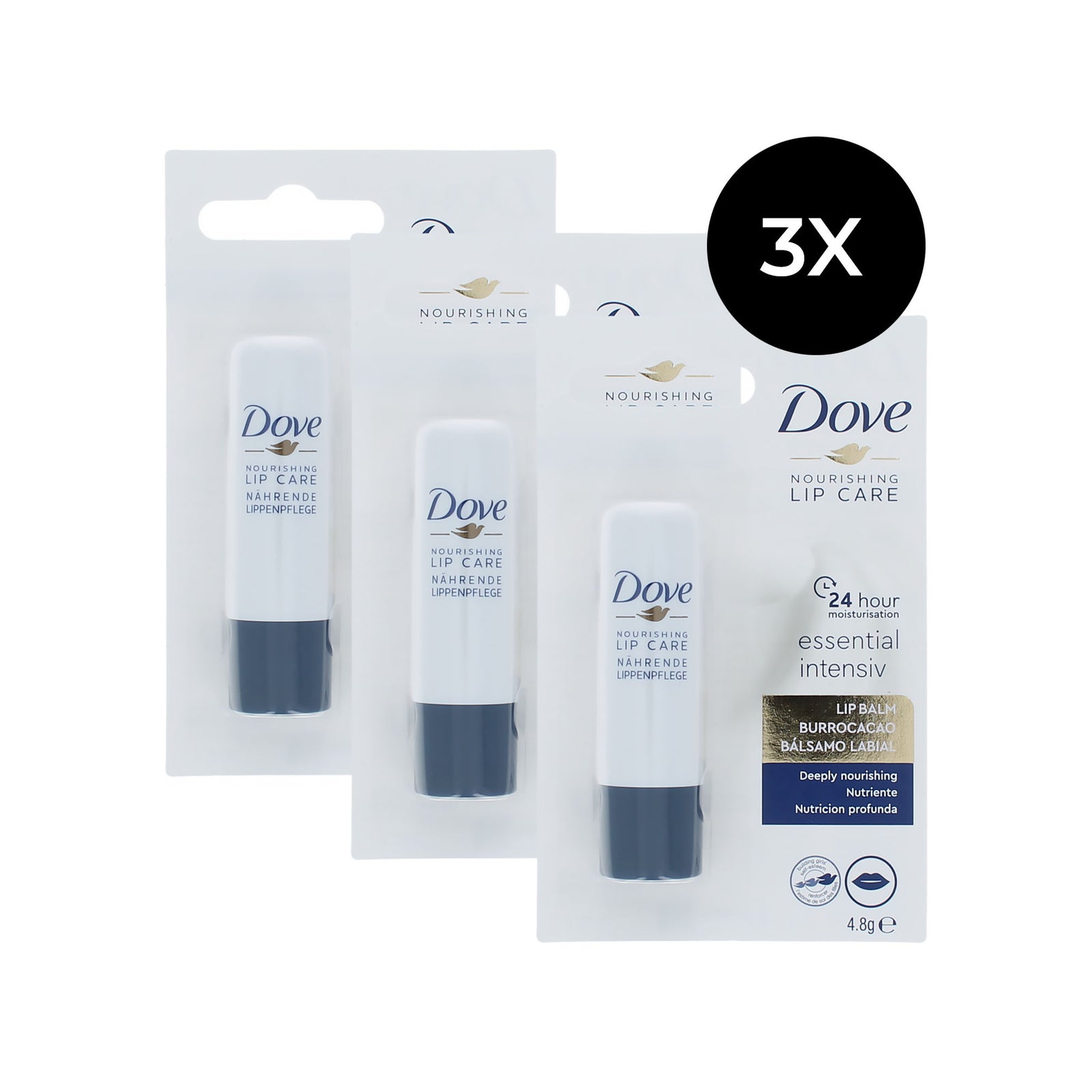 Dove Nourishing Lip Care Lippenbalsem - Deeply Nourishing (set van 3)
