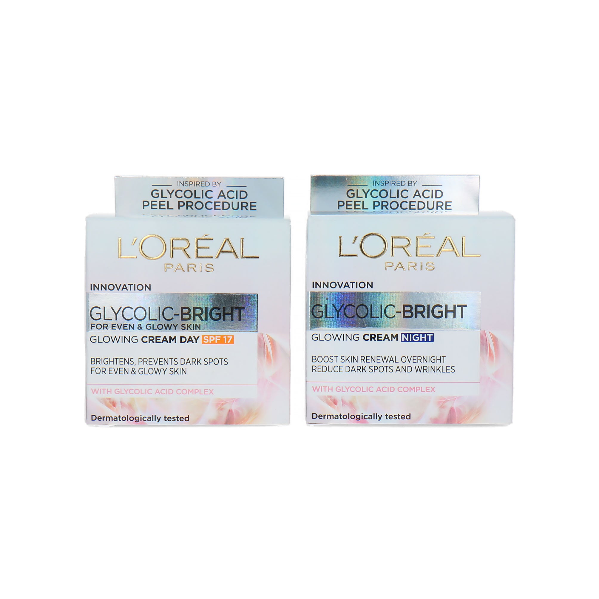 L'Oréal Glycolic-Bright Glowing Cream Day and Night Cream SPF 17 - 2 x 50 ml