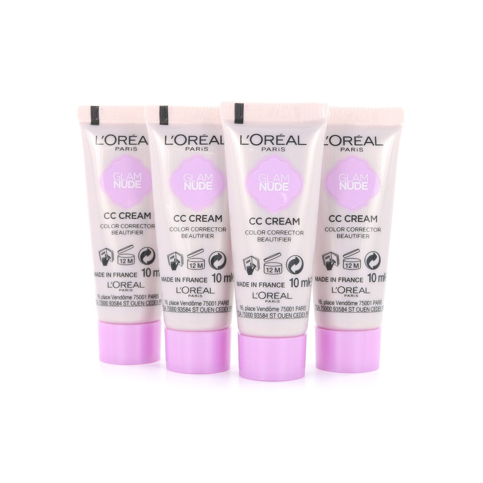 L'Oréal Glam Nude CC Cream - Anti-Dullness (4 x 10 ml Testers)