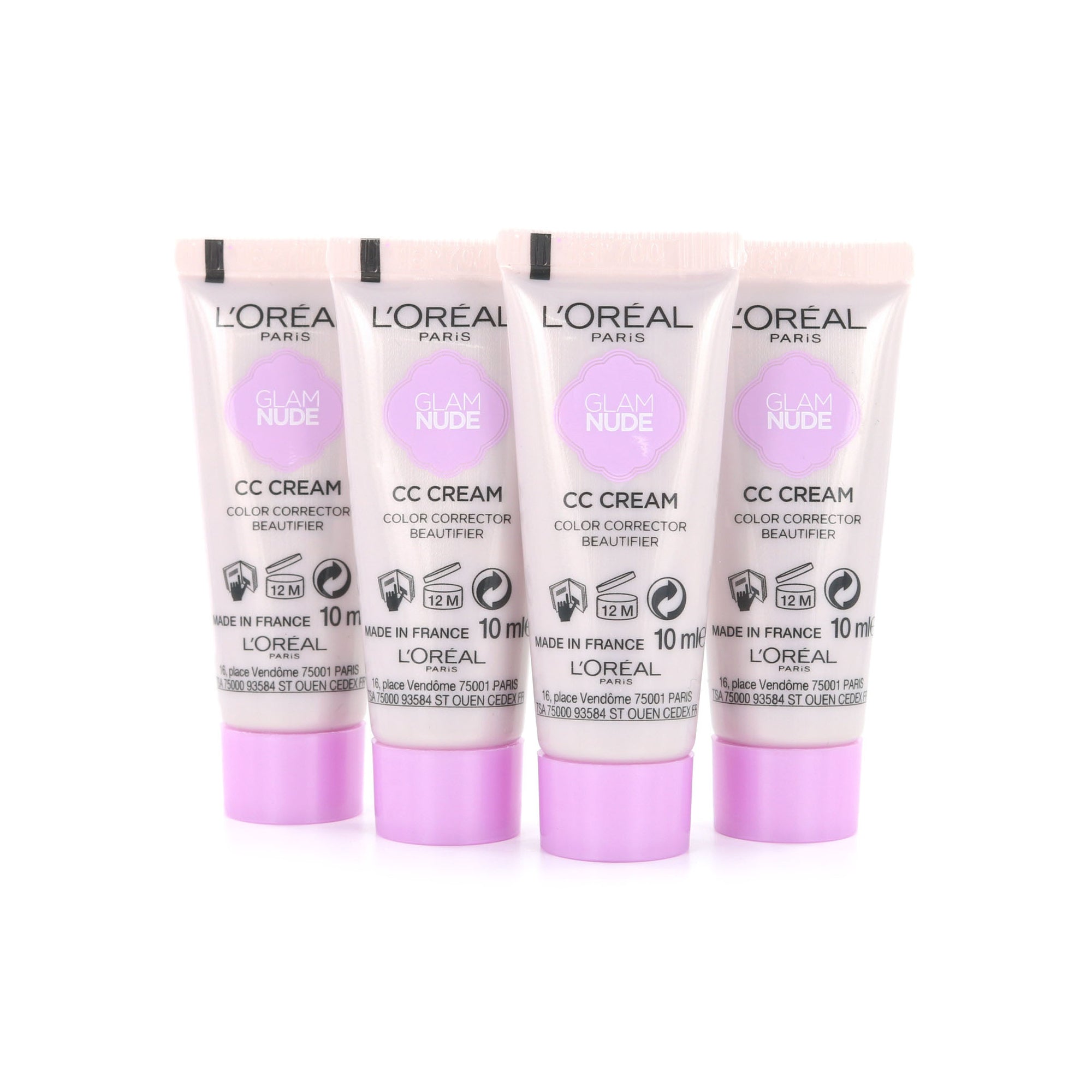 L'Oréal Glam Nude CC Cream - Anti-Dullness (4 x 10 ml Testers)
