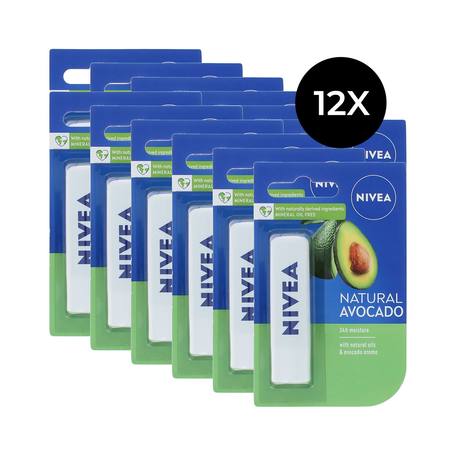 Nivea Natural Avocado Lippenbalsem - 12 x 5,5 ml