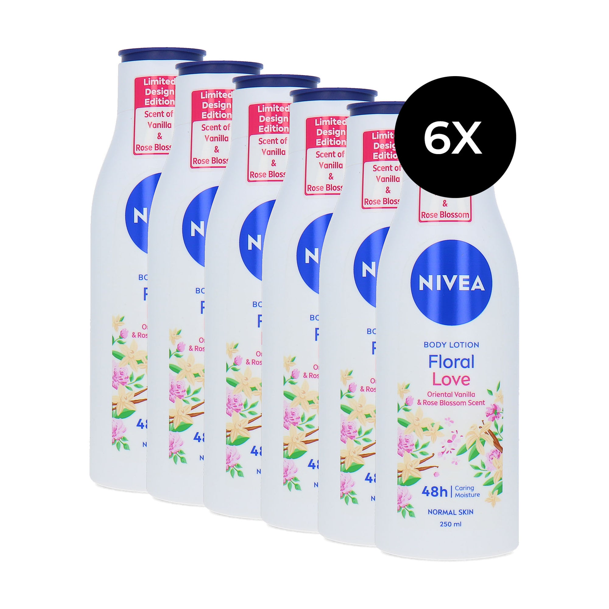 Nivea Floral Love Body Lotion - 6 x 250 ml
