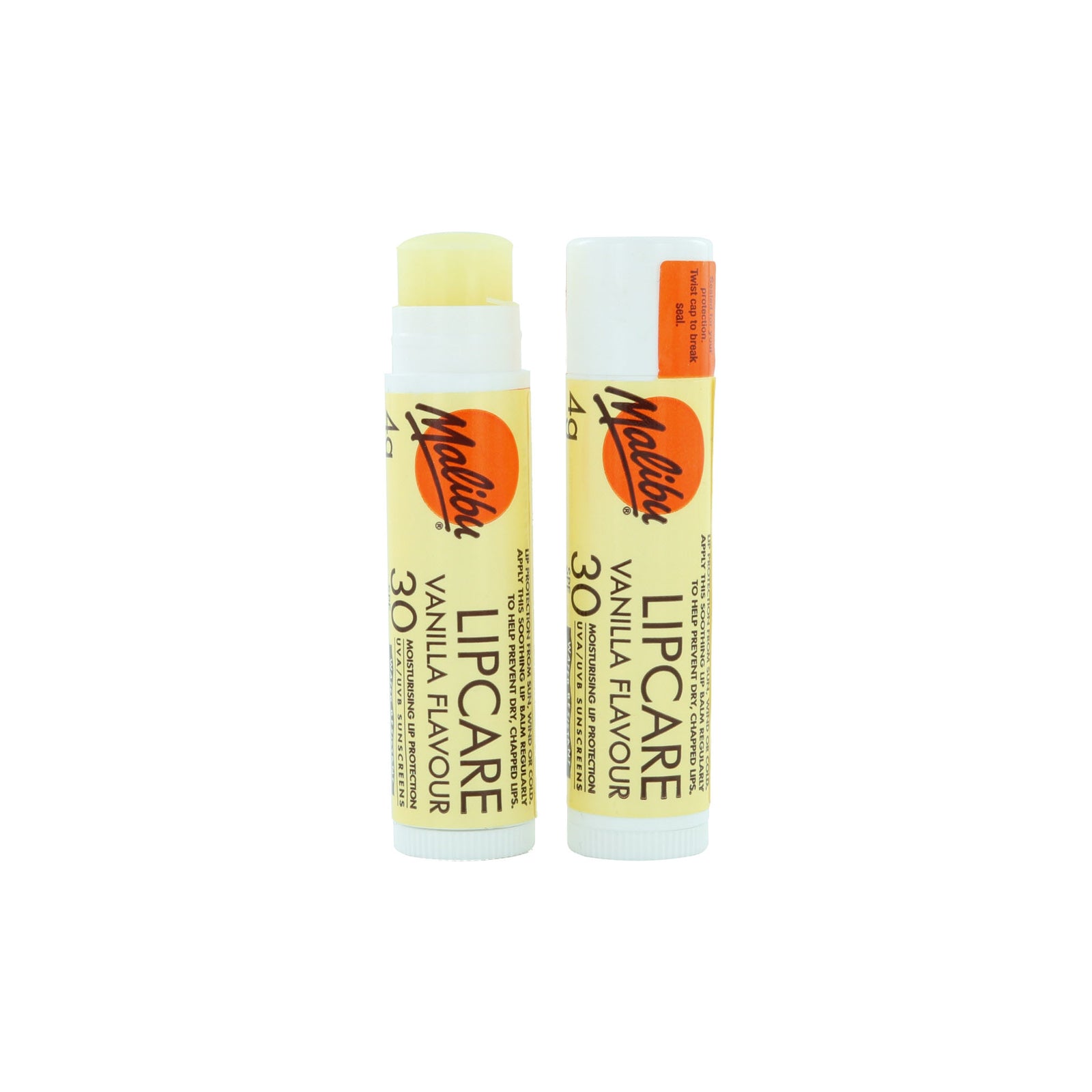 Malibu Lipcare Lipbalm - Vanilla Flavour (SPF 30 - 2 stuks)