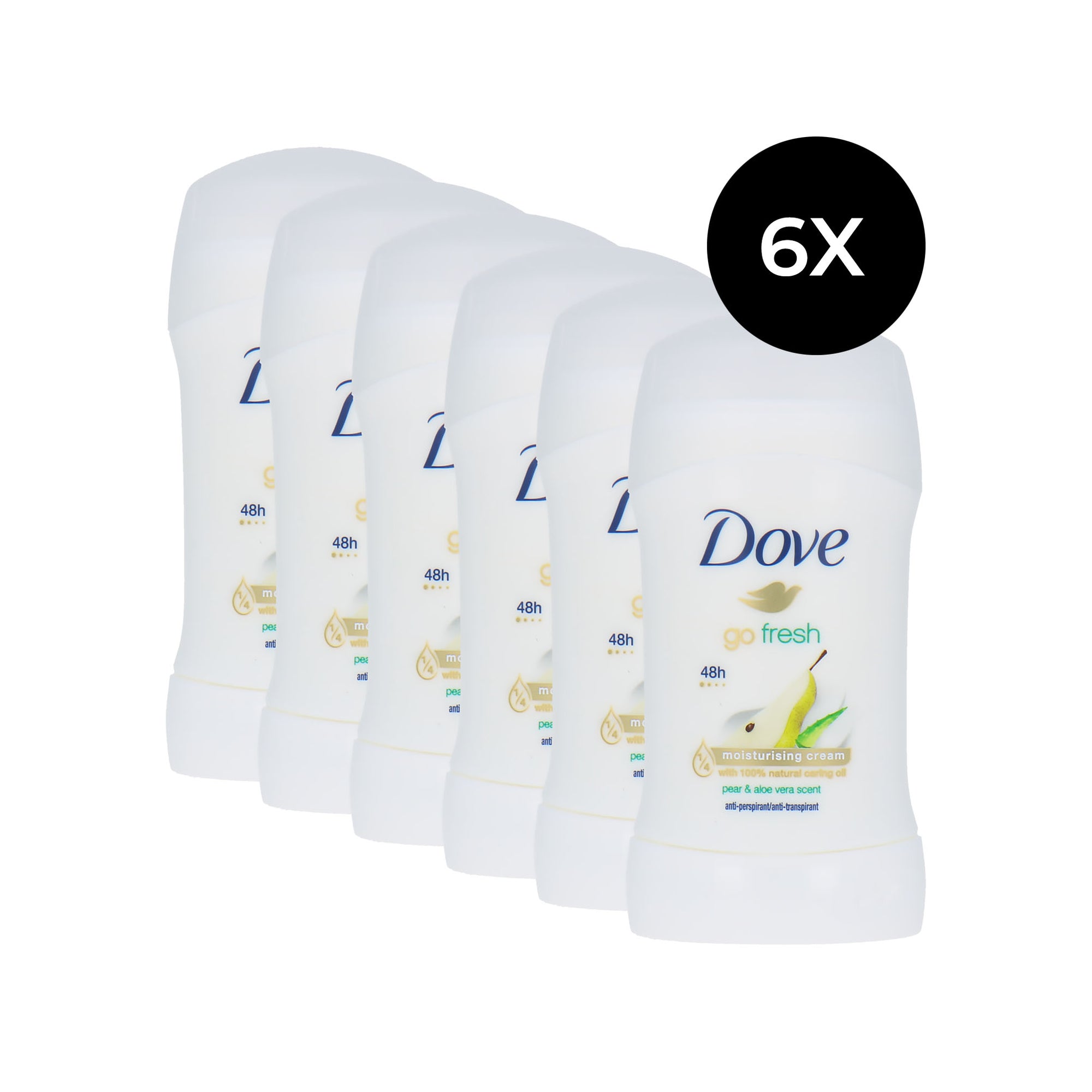 Dove Go Fresh Deo Stick Pear & Aloe Vera - 6 x 40 ml