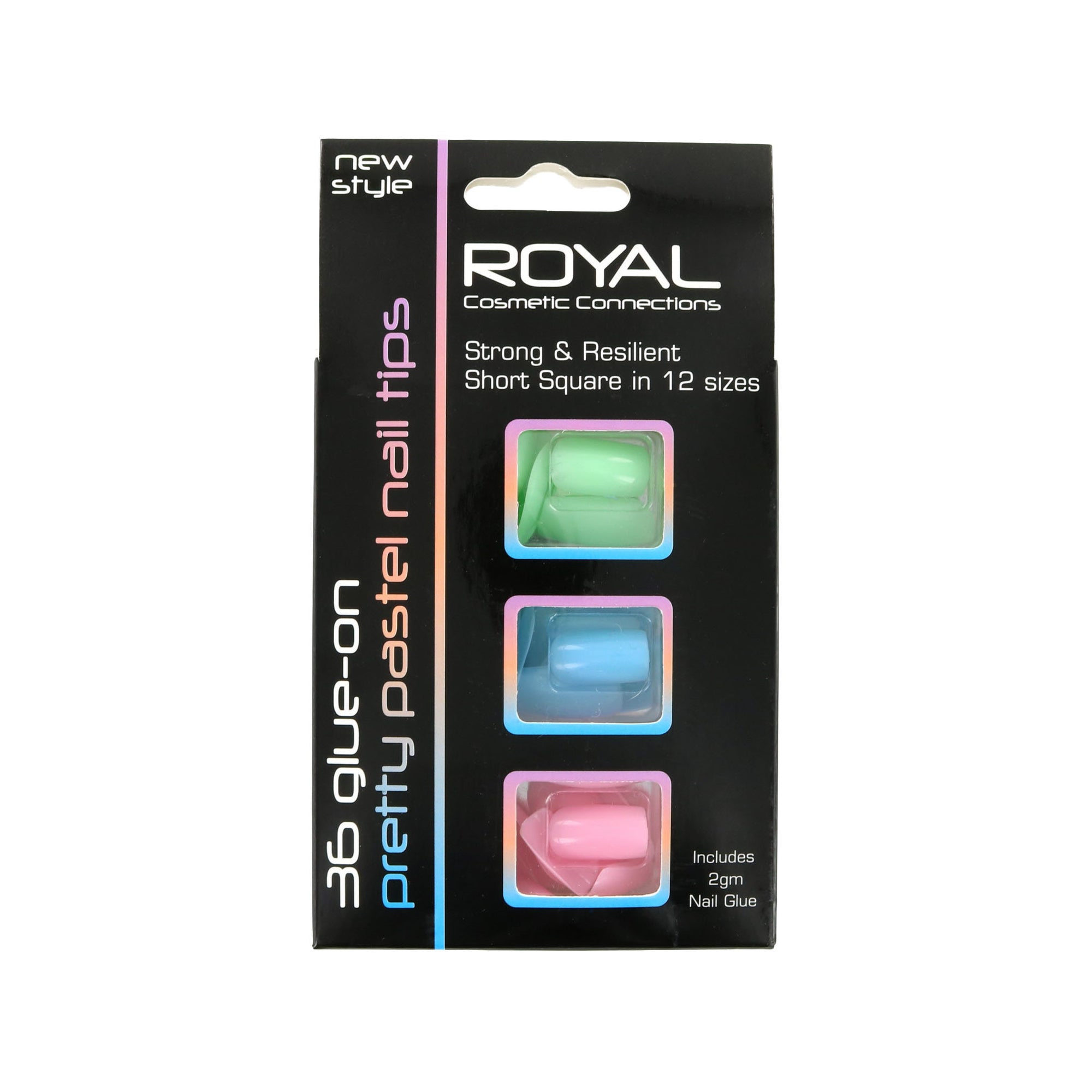 Royal Pretty Pastel Nail Tips - Groen-Blauw-Roze (met nagellijm)
